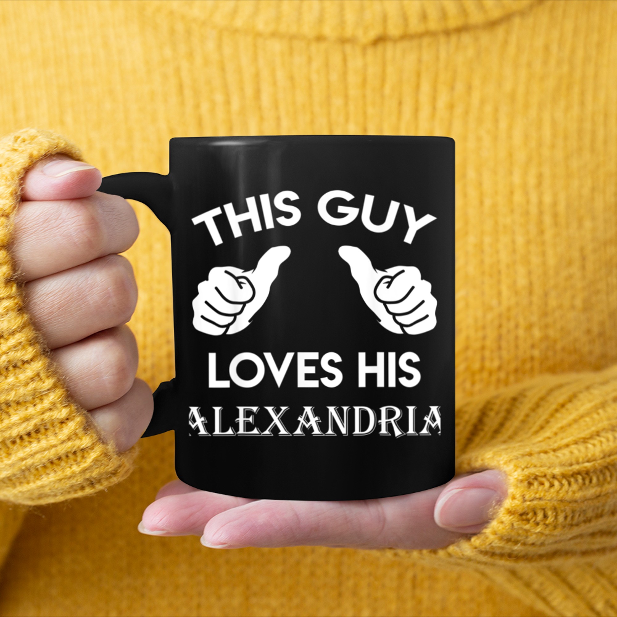 This guy loves his ALEXANDRIA valentine Anniversary 71k mug black