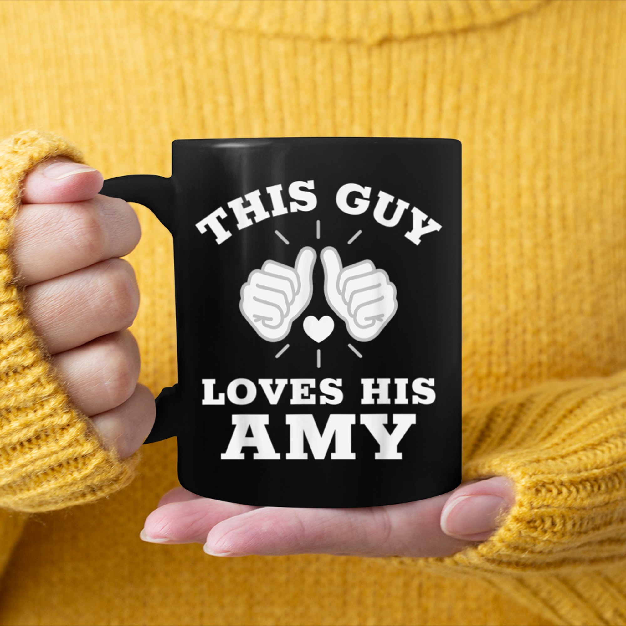 This Guy Loves His Amy mug black