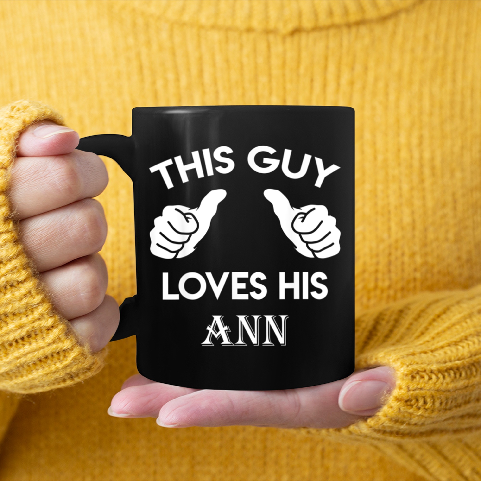 This guy loves his ANN valentine Anniversary 02t mug black