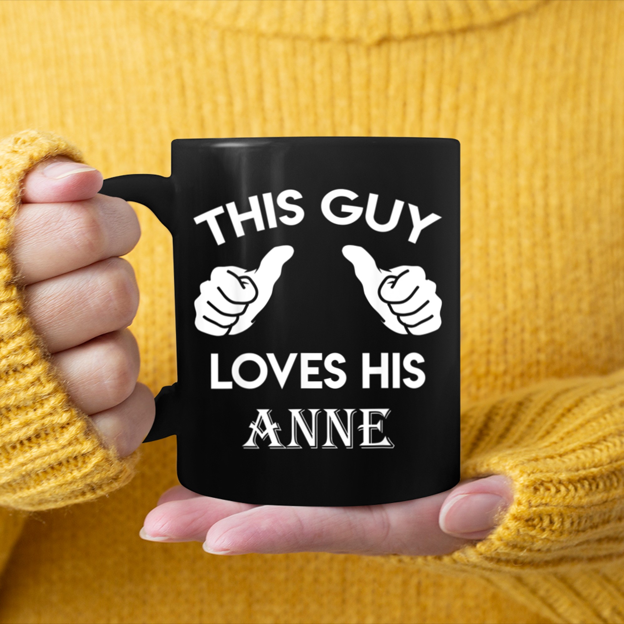 This guy loves his ANNE valentine Anniversary 02t mug black