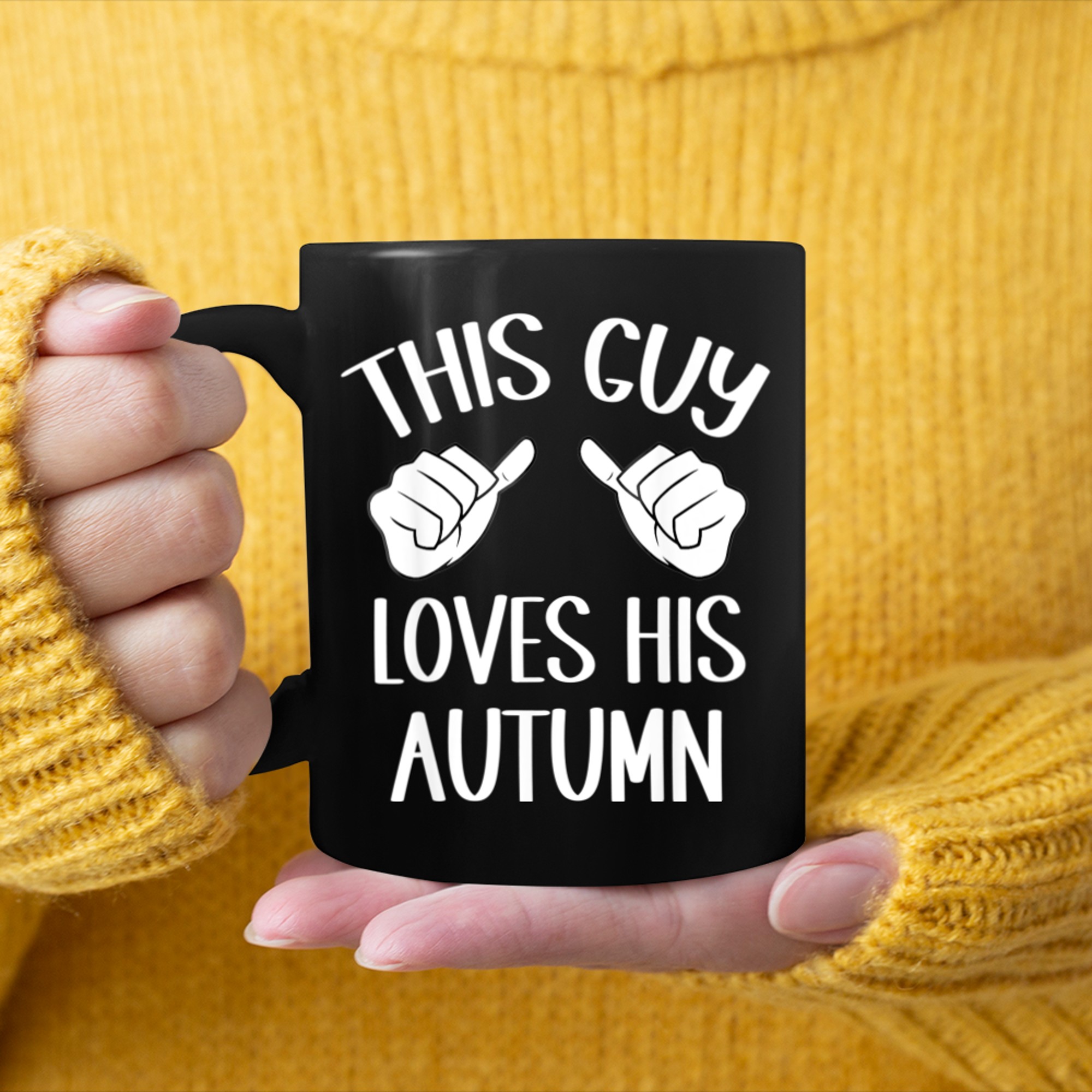 This Guy Loves His Autumn Valentine mug black