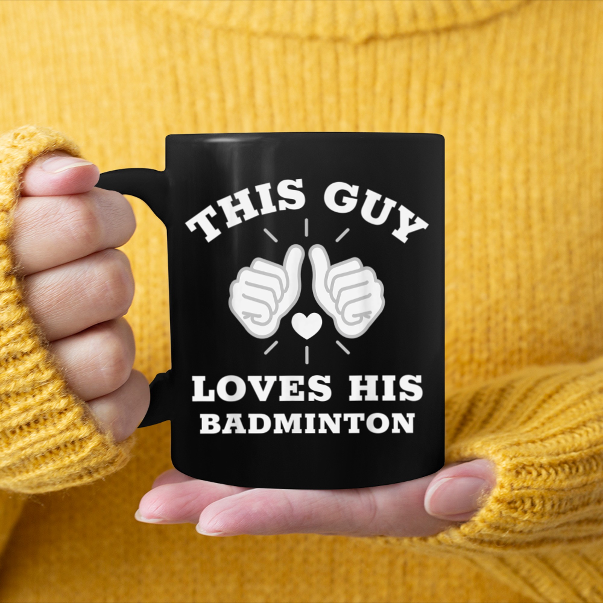 This Guy Loves His Badminton mug black