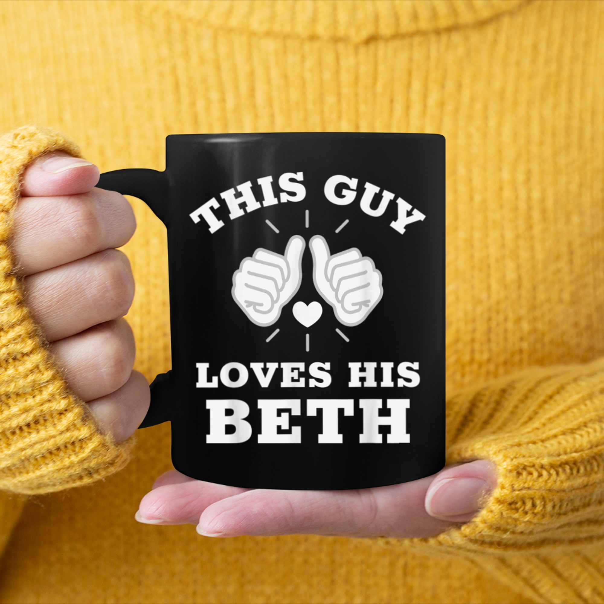 This Guy Loves His Beth mug black