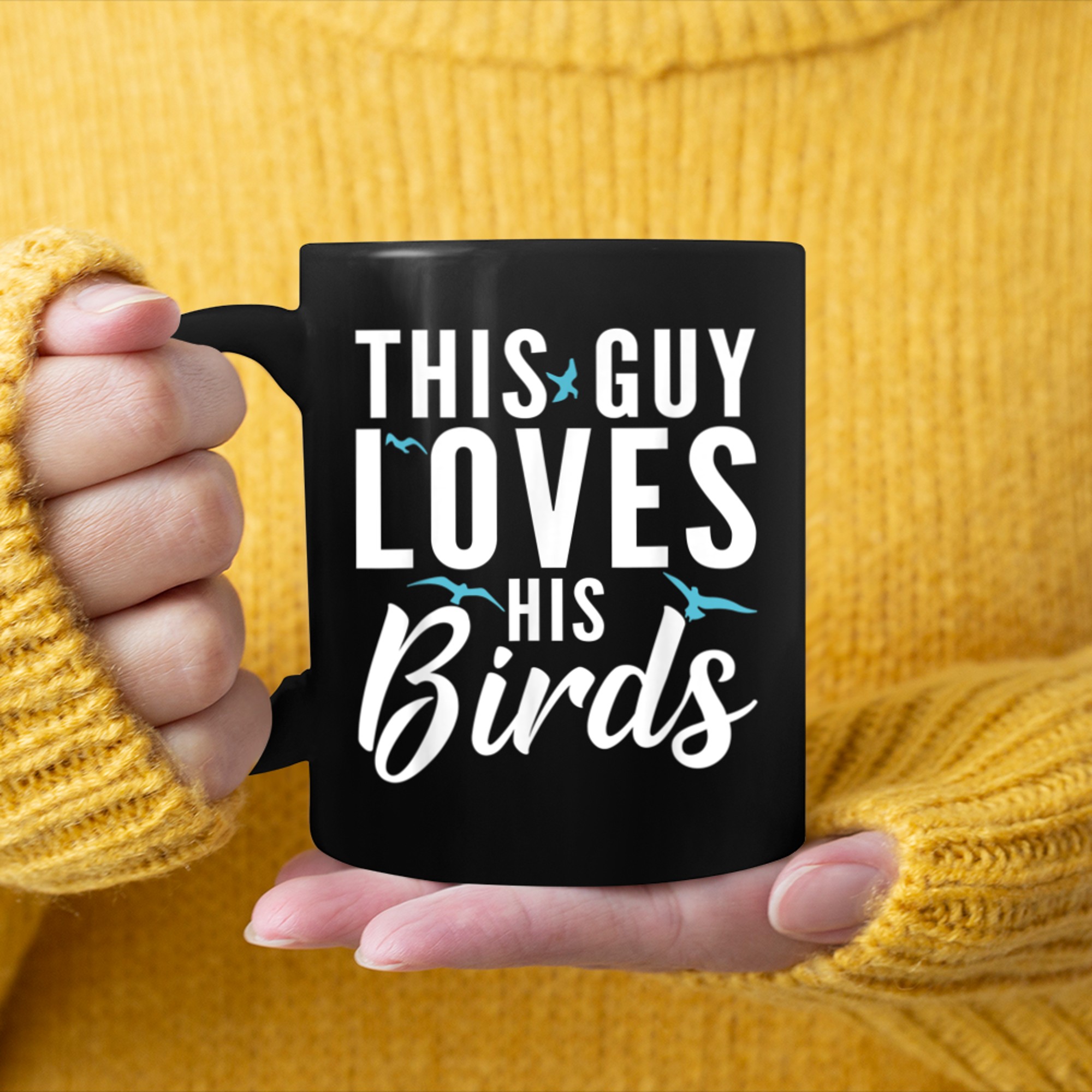 This Guy Loves his Birds Lover mug black