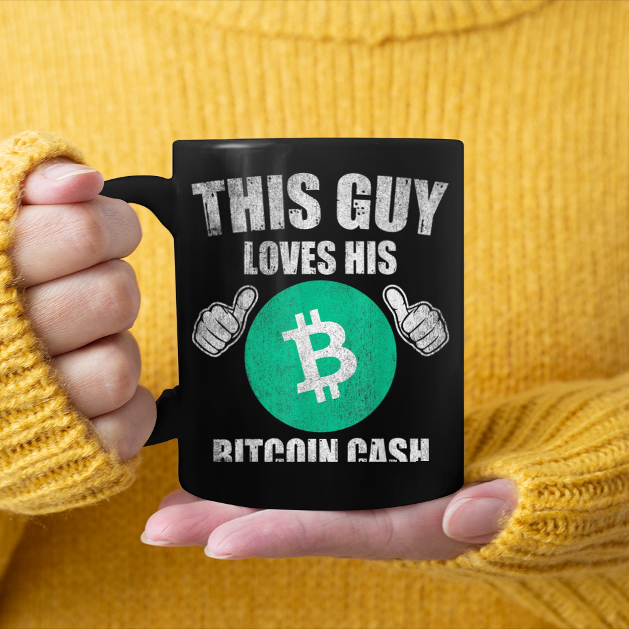 This Guy Loves His Bitcoin Cash BCH Coin Valentine Crypto mug black