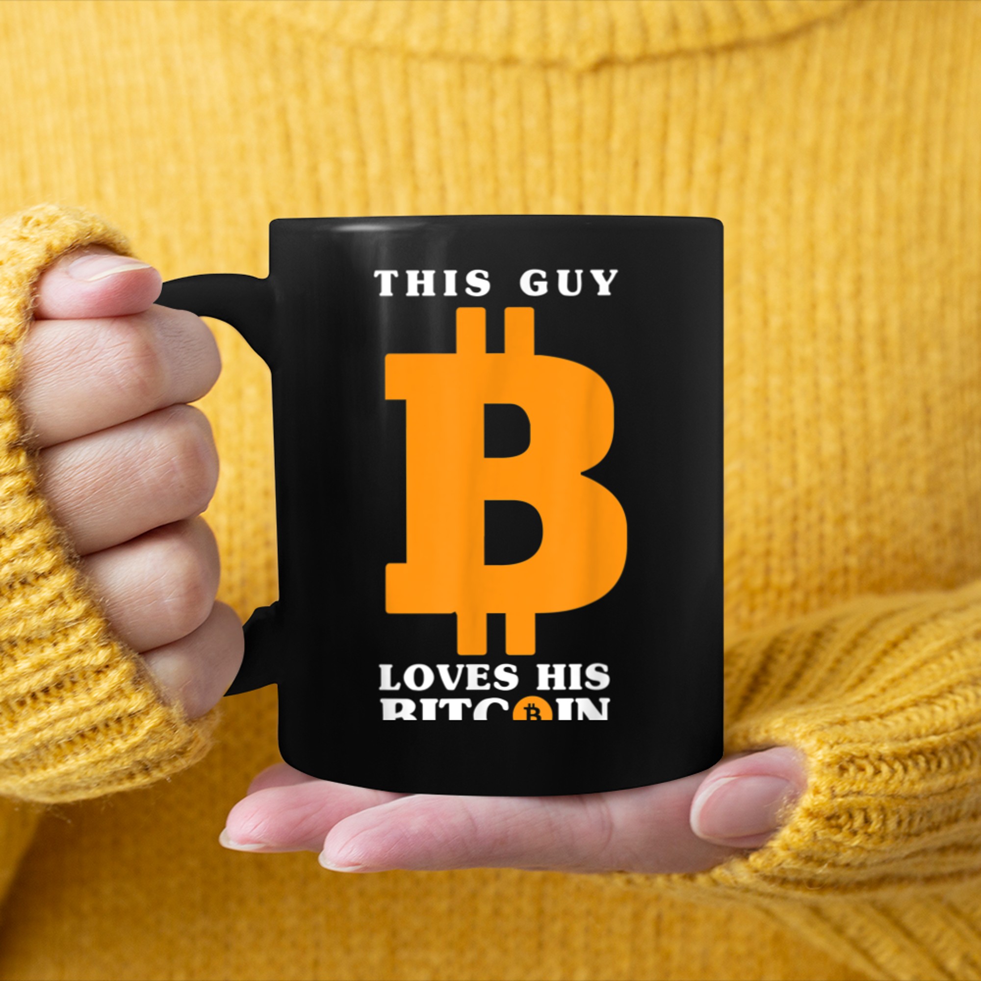 This Guy Loves His Bitcoin Funny Crypto Trader mug black