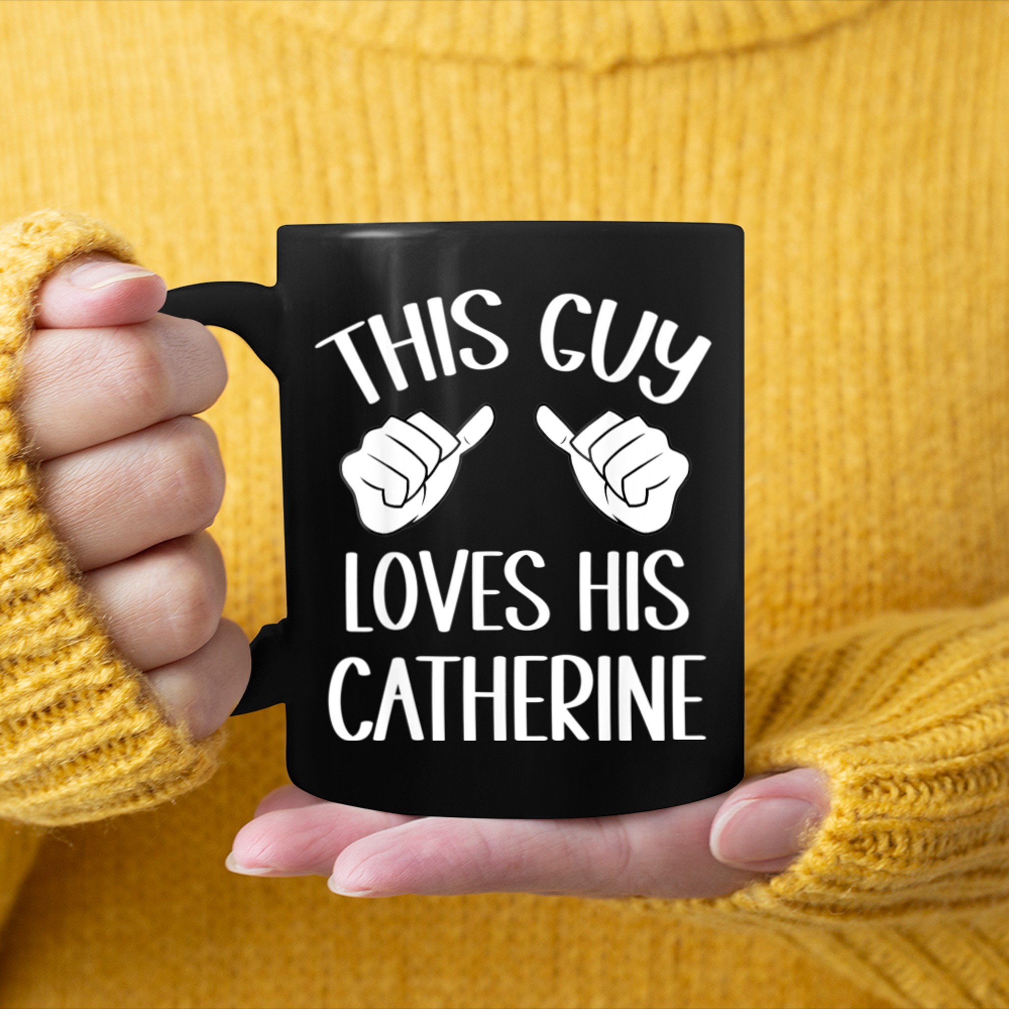 This Guy Loves His Catherine Valentine mug black