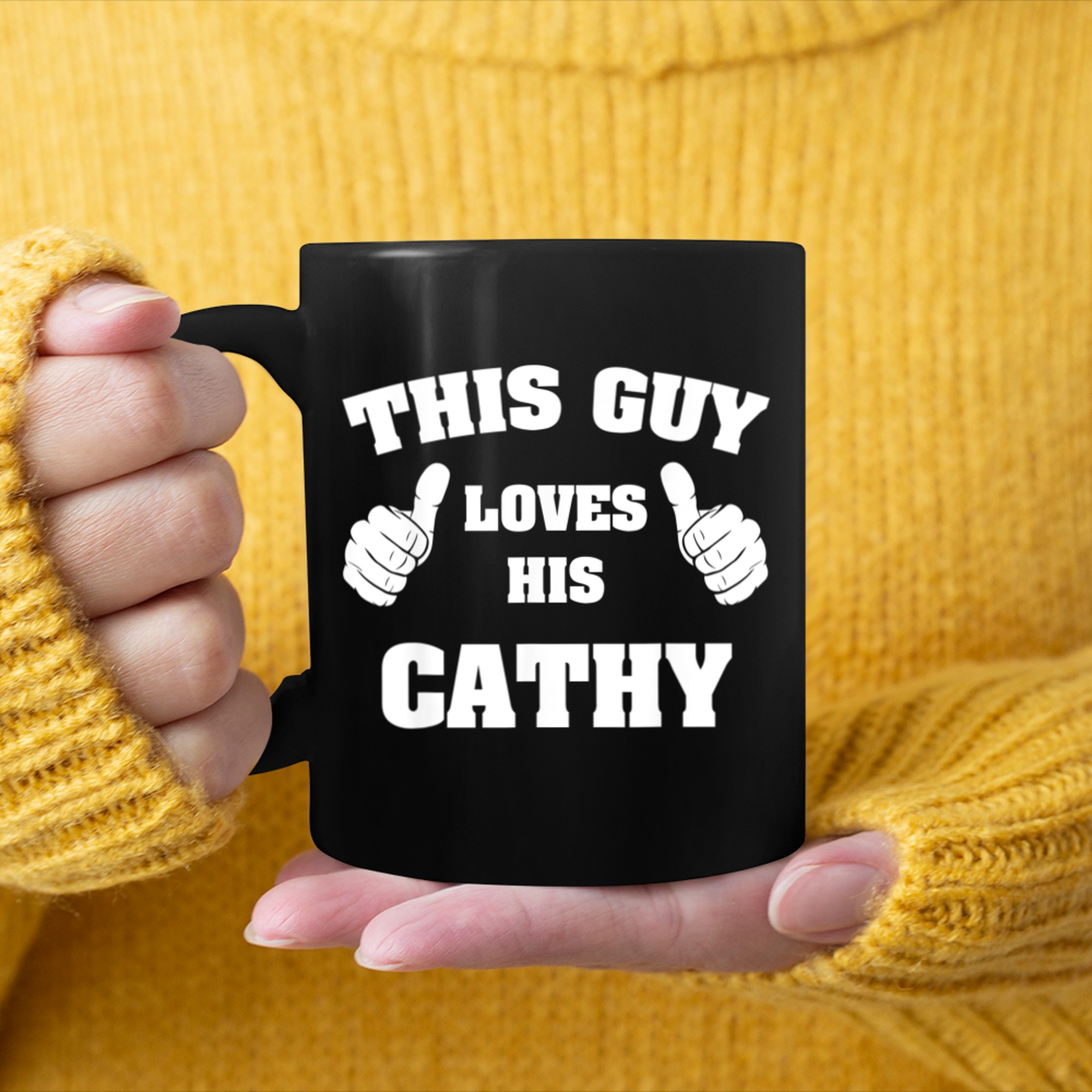 This Guy Loves His Cathy T Shirt mug black