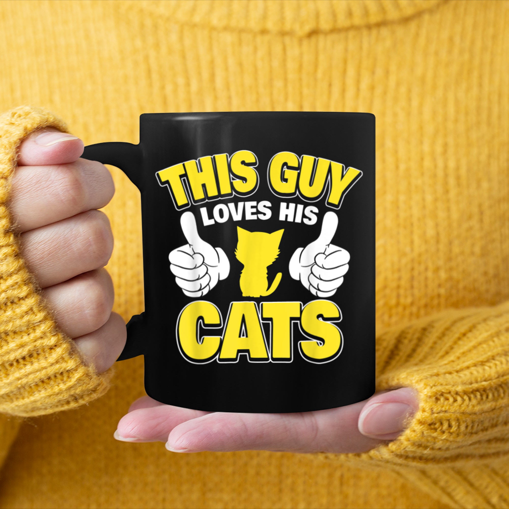 This Guy Loves His Cats Pet Owners Kitten Kitty Dad mug black