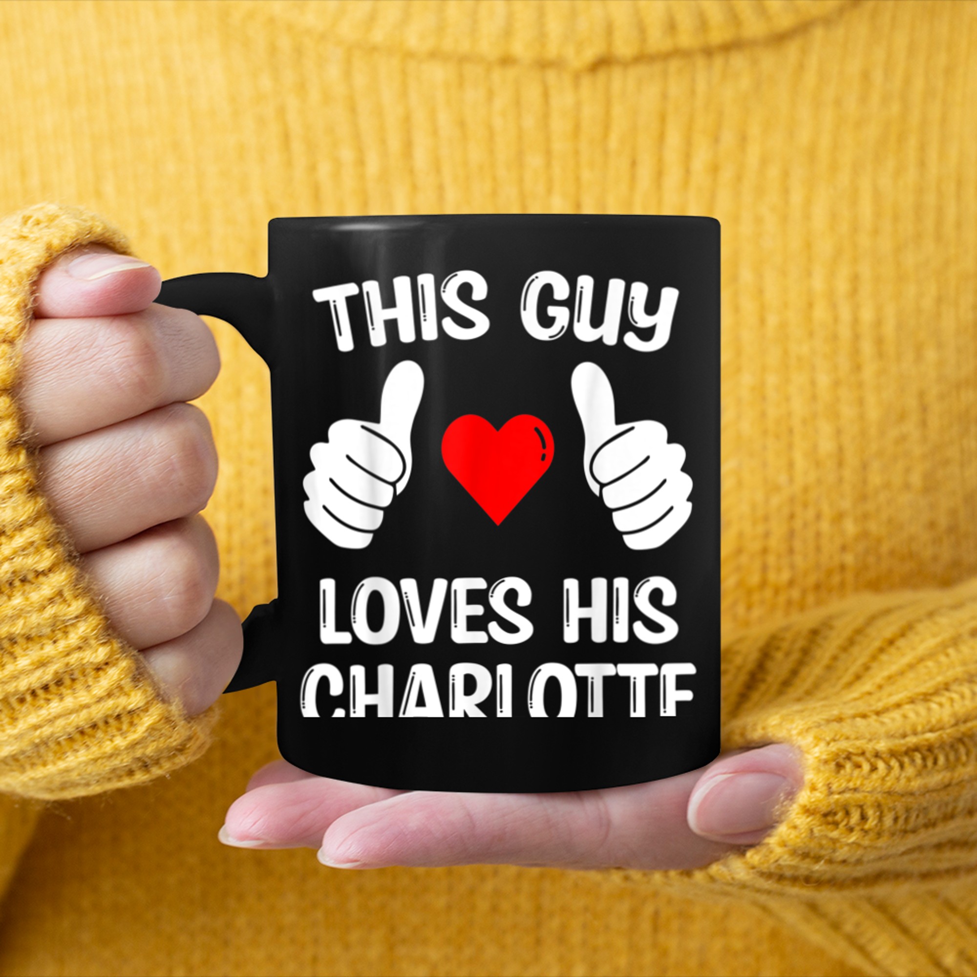 This Guy Loves His Charlotte Girlfriend Wife Valentine's Day mug black