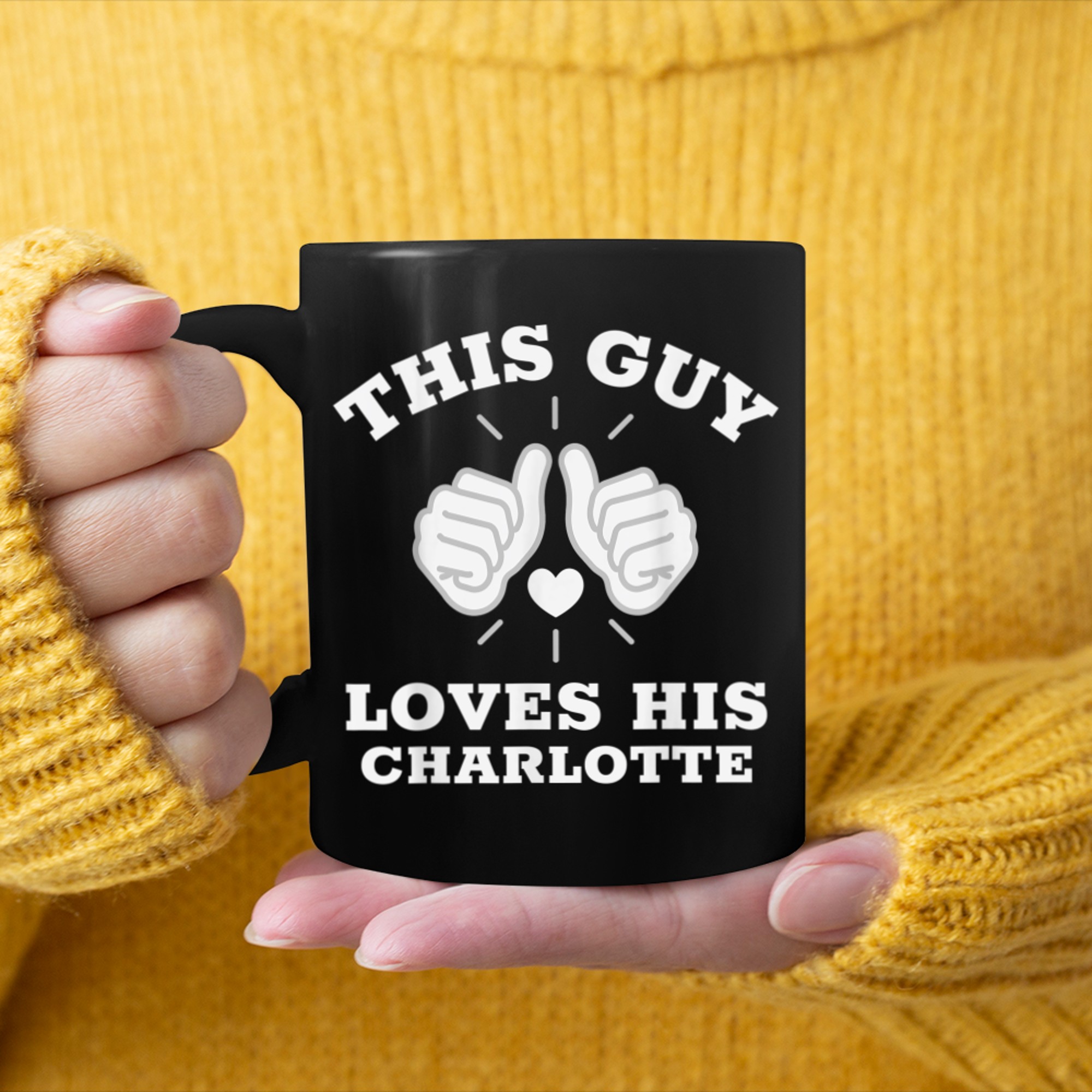 This Guy Loves His Charlotte mug black