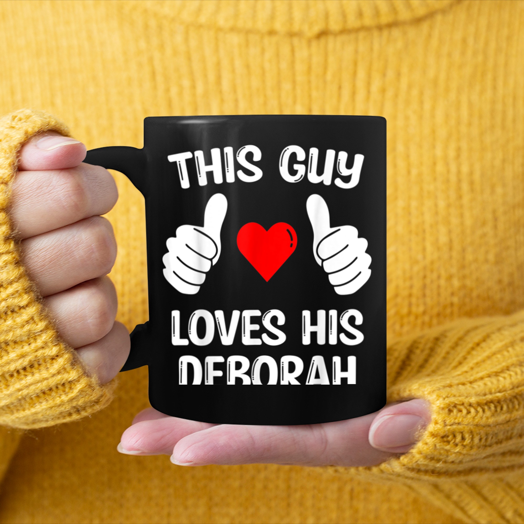 This Guy Loves His Deborah Girlfriend Wife Valentine's Day mug black