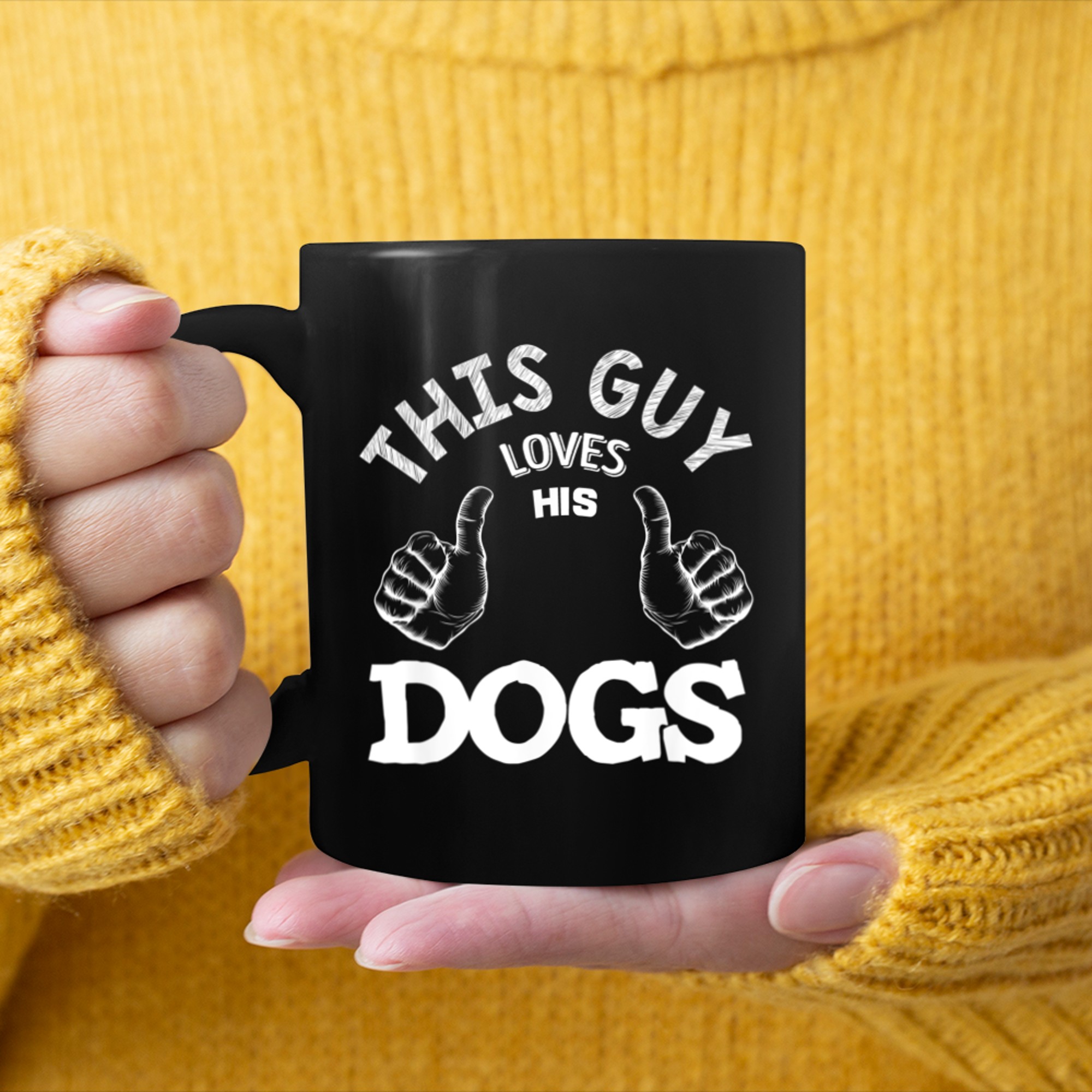 This Guy Loves His Dogs Lovers mug black