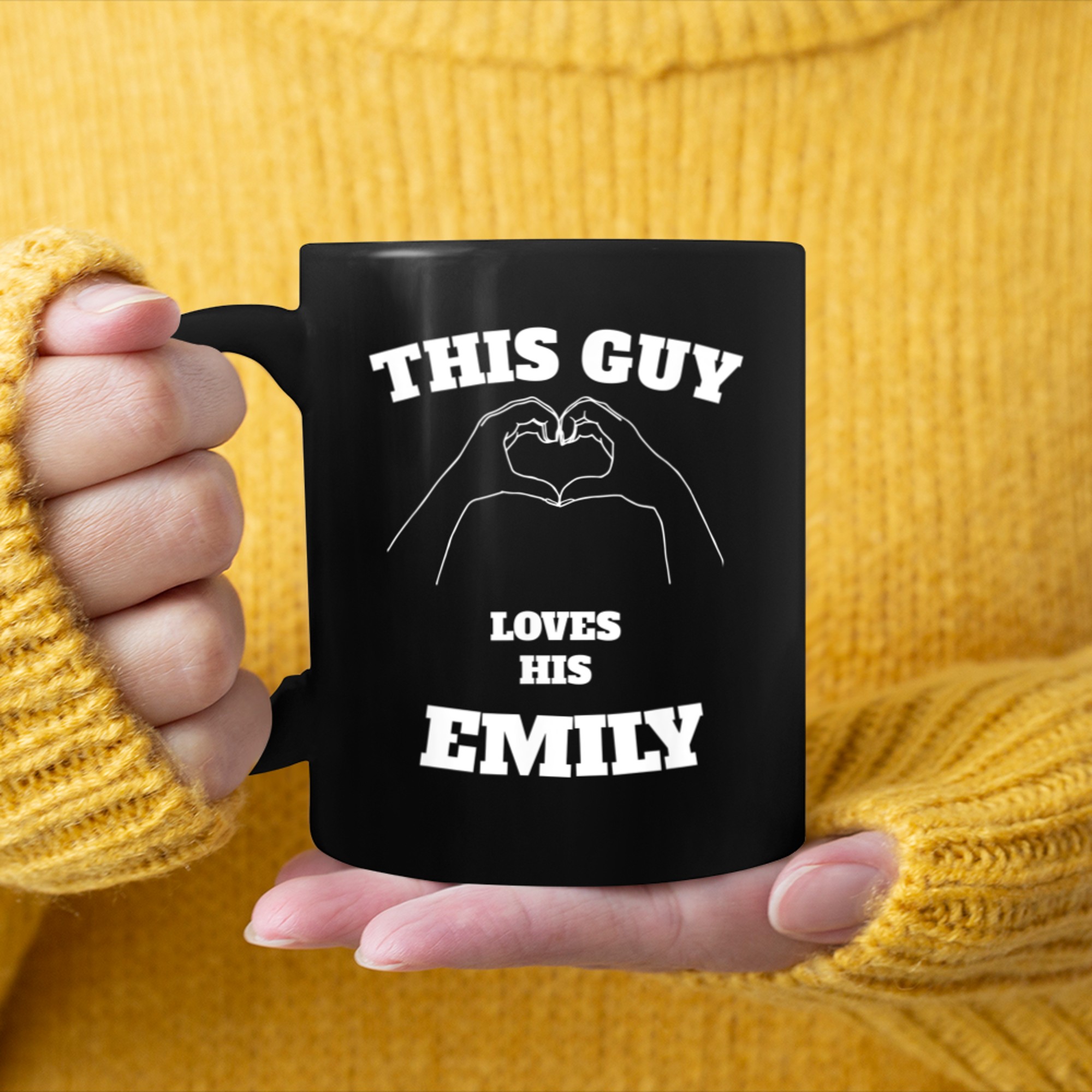 This Guy Loves His Emily Tshirt Valentine Day mug black