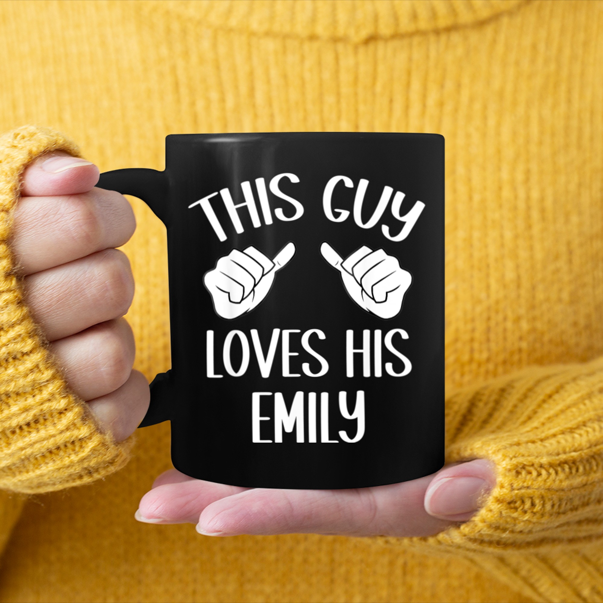 This Guy Loves His Emily Valentine mug black