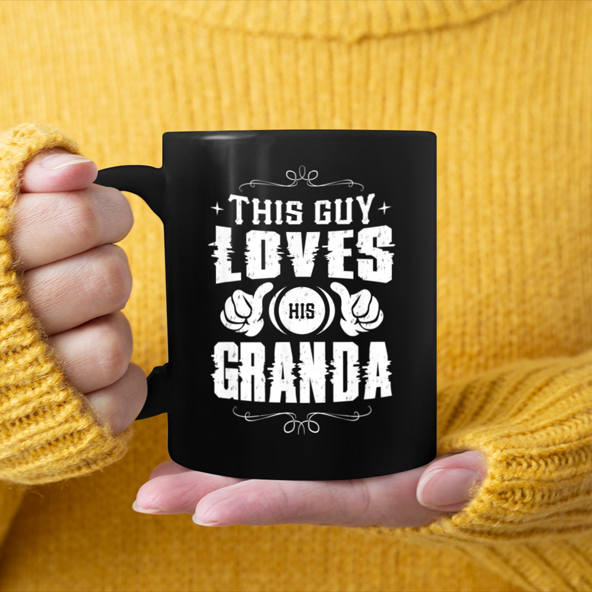 This Guy Loves His Granda Grandma Boys Men's mug black