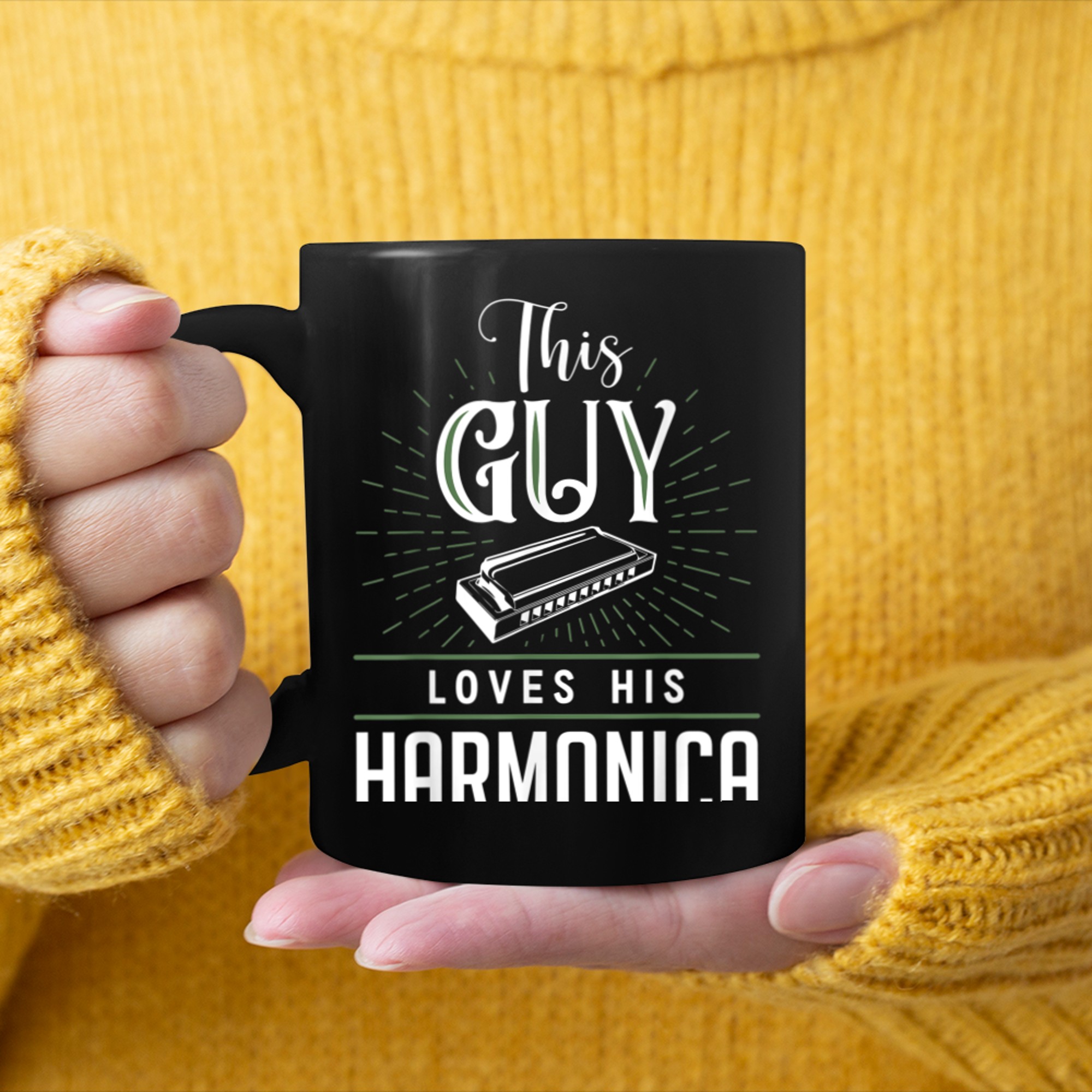 This Guy Loves His Harmonica Harmonicist Apparel mug black