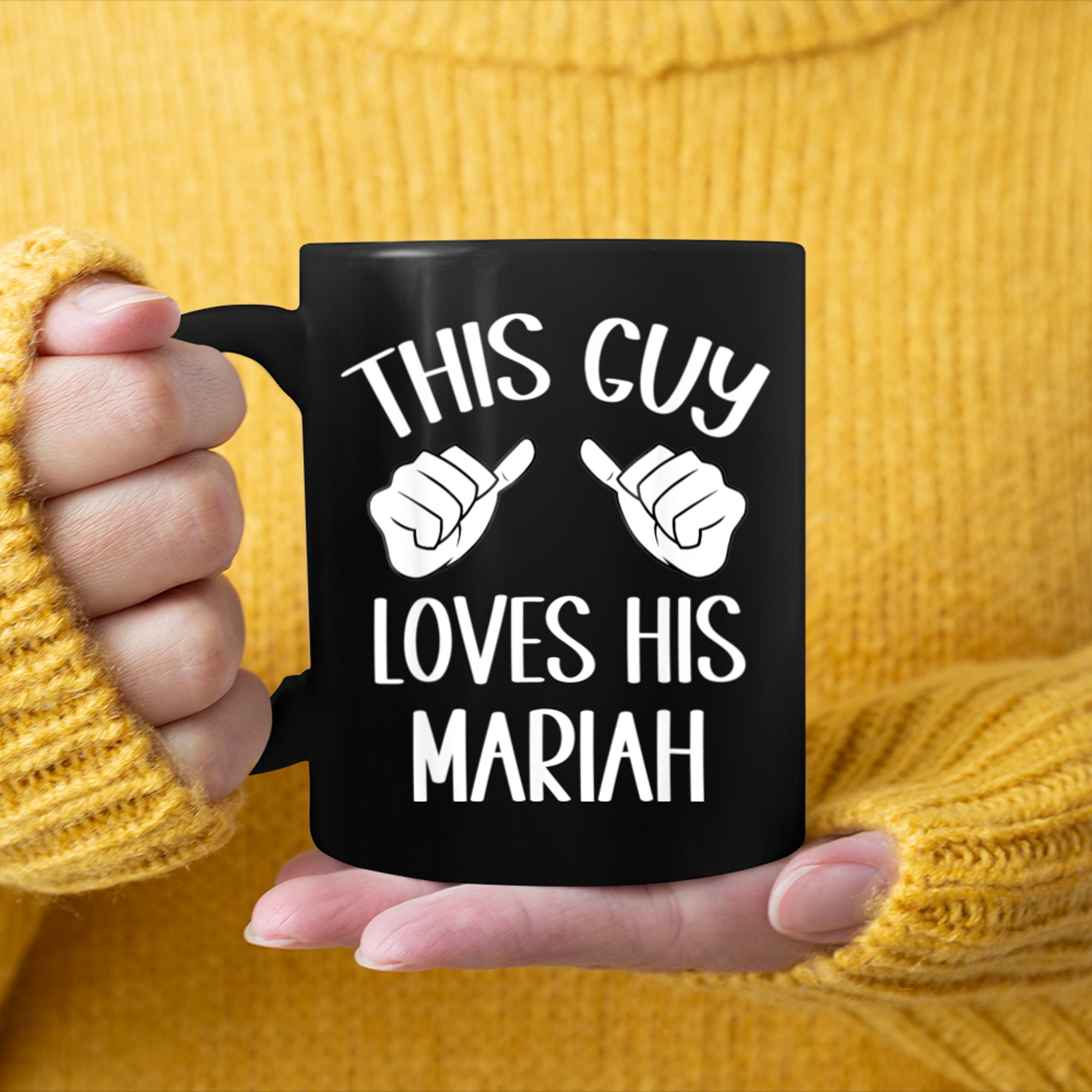 This Guy Loves His Mariah Valentine mug black