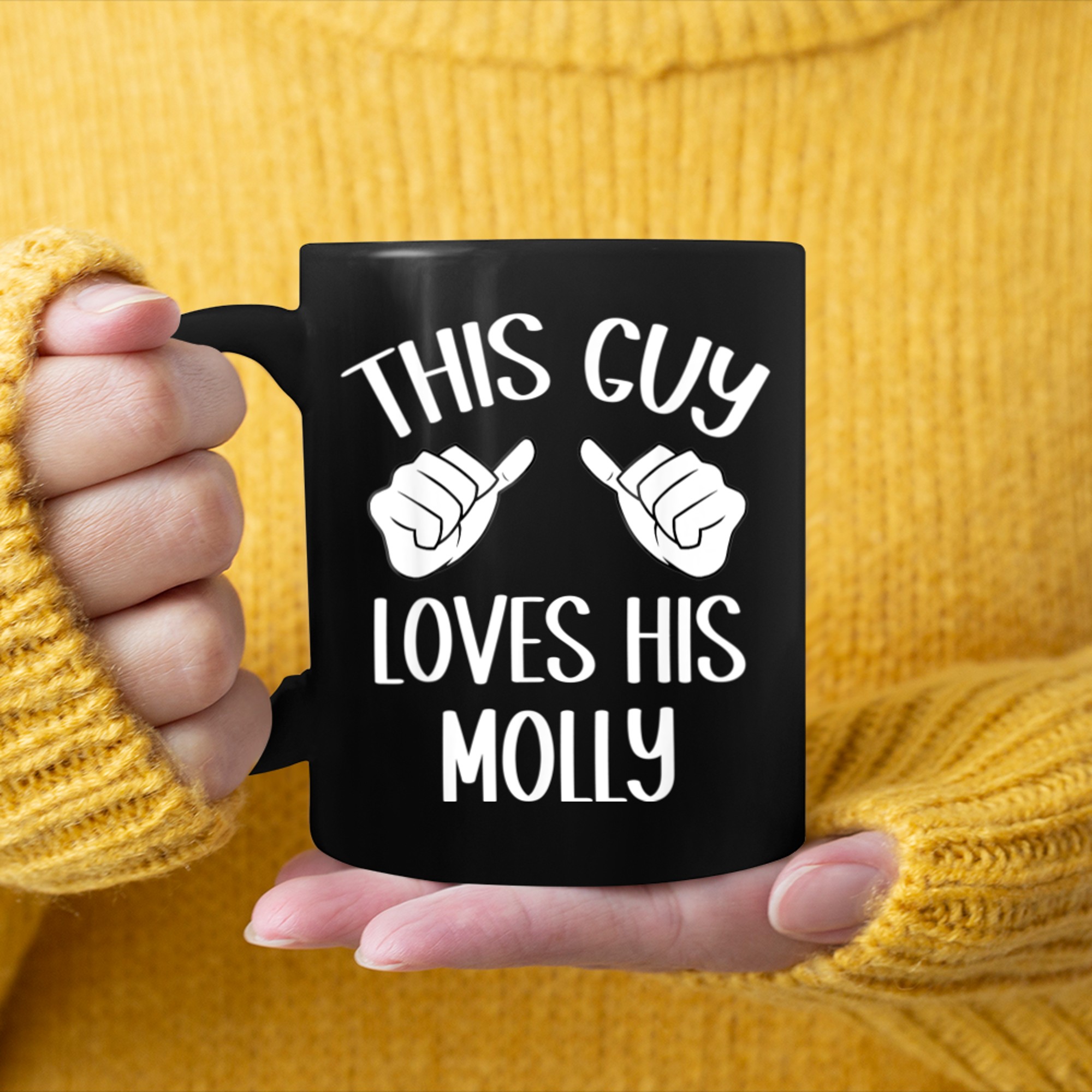 This Guy Loves His Molly Valentine mug black