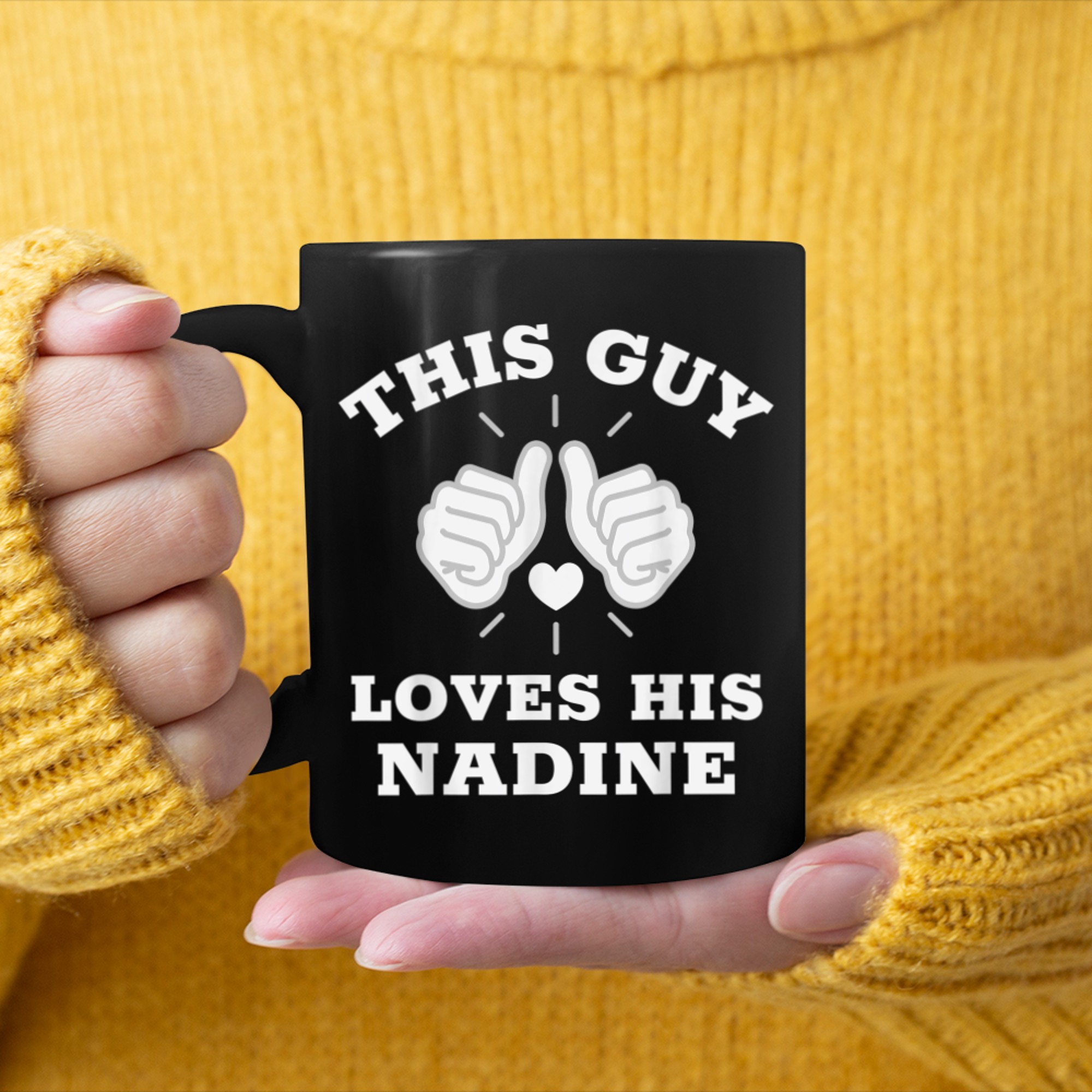 This Guy Loves His Nadine mug black