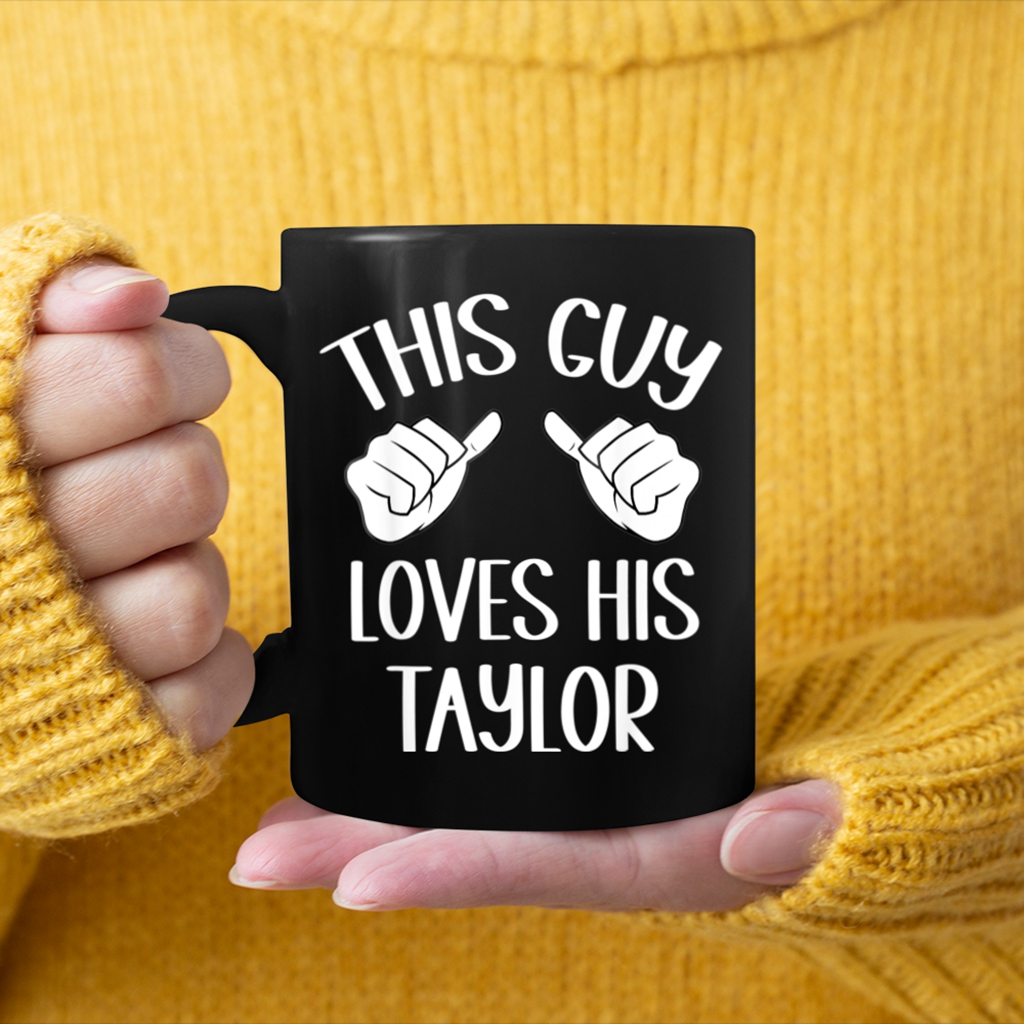 This Guy Loves His Taylor Valentine mug black