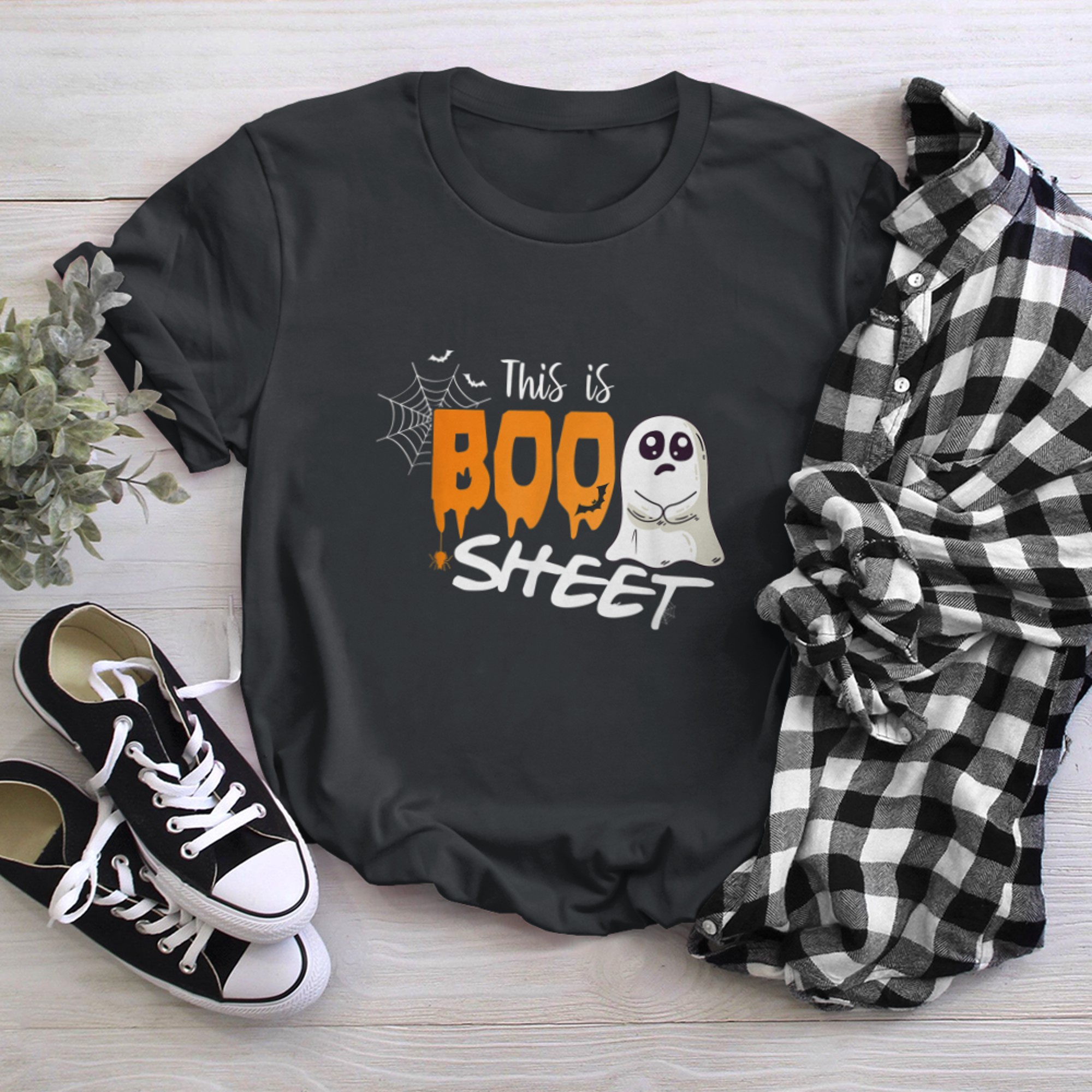 This Is Boo Funny Quote Sheet Ghost Costume Halloween t-shirt black