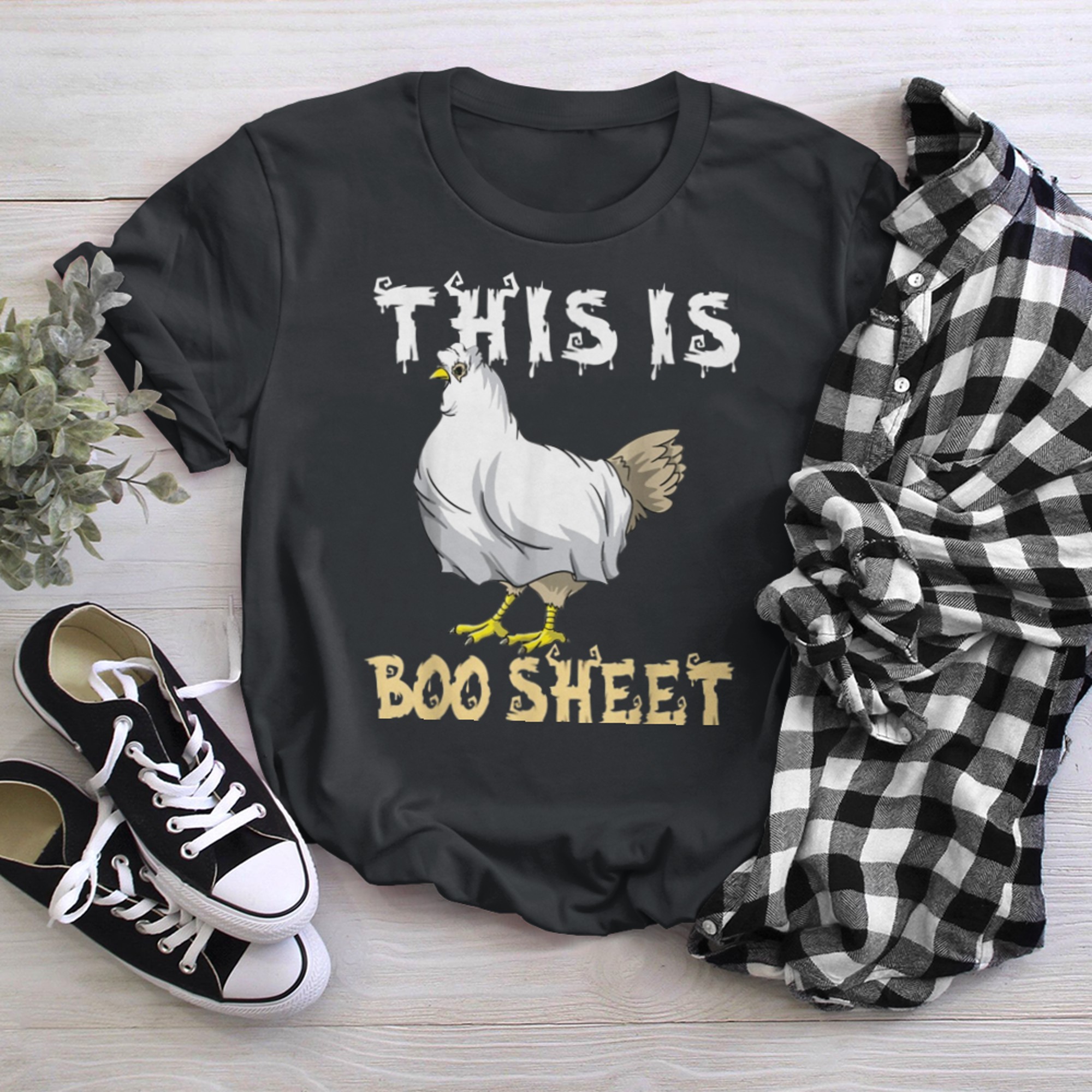 This Is Boo Sheet - Funny Chicken Halloween Ghost Costume t-shirt black