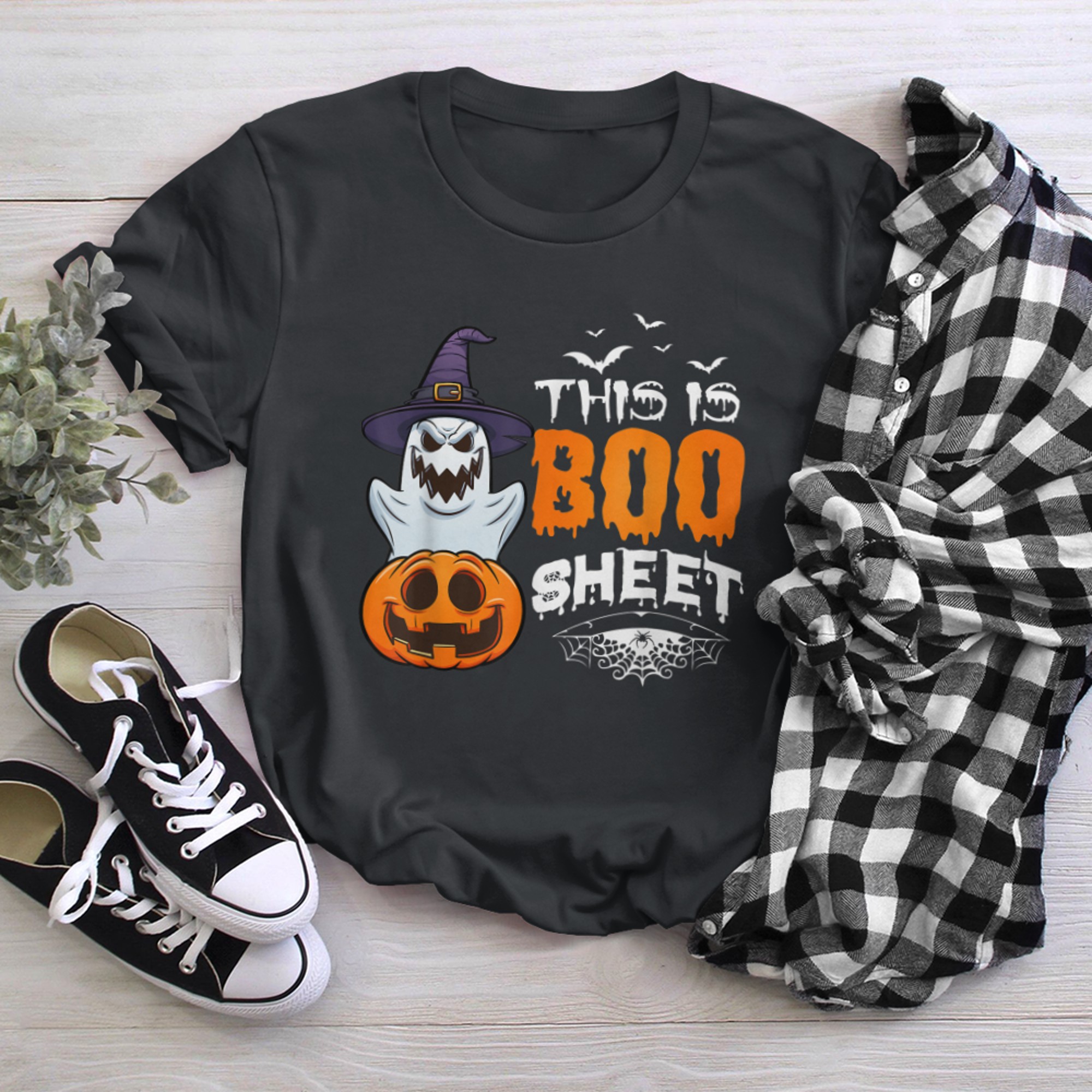 This Is Boo Sheet Funny Halloween Lover Ghost Party Costume (1) t-shirt black