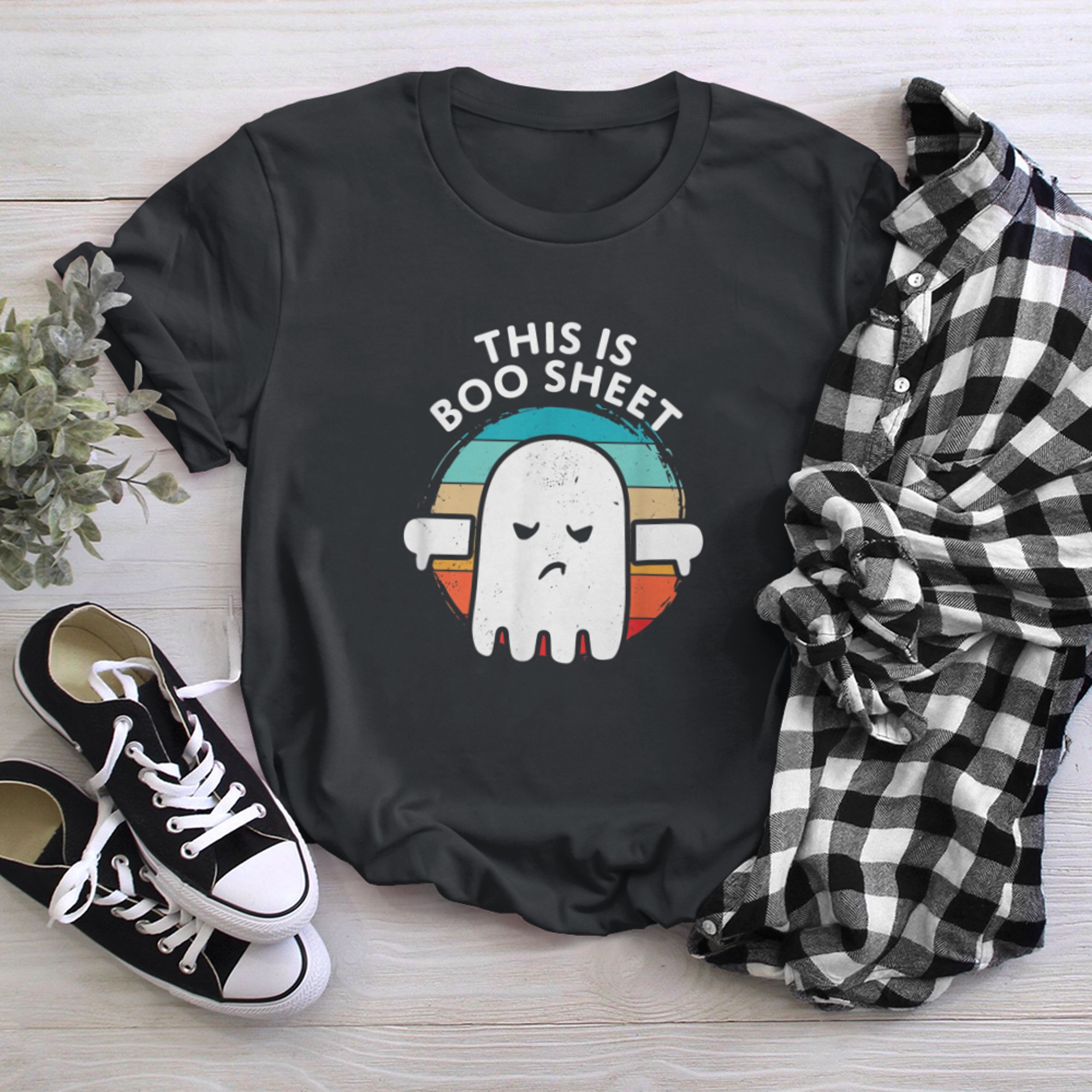 This Is Boo Sheet Ghost Funny Halloween Costume Men Women (1) t-shirt black