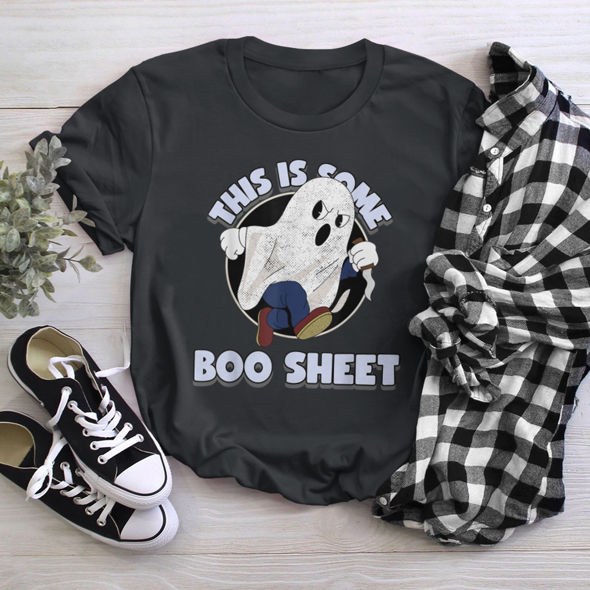 This Is Boo Sheet Ghost Halloween Costume Men Women Kids t-shirt black