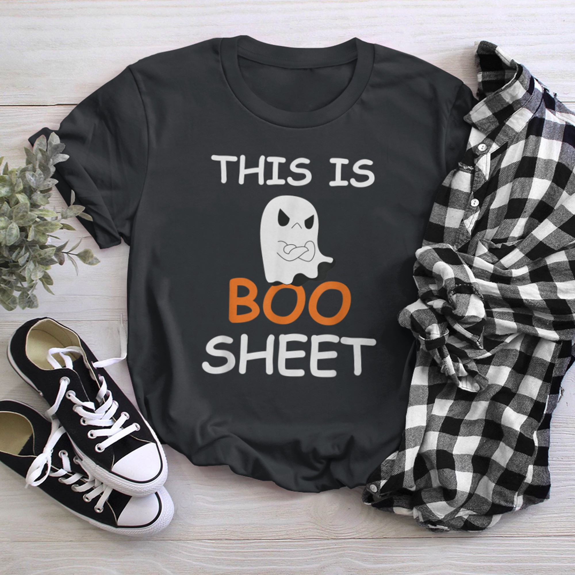 This Is Boo Sheet Ghost Happy Halloween Funny Cute Costume t-shirt black