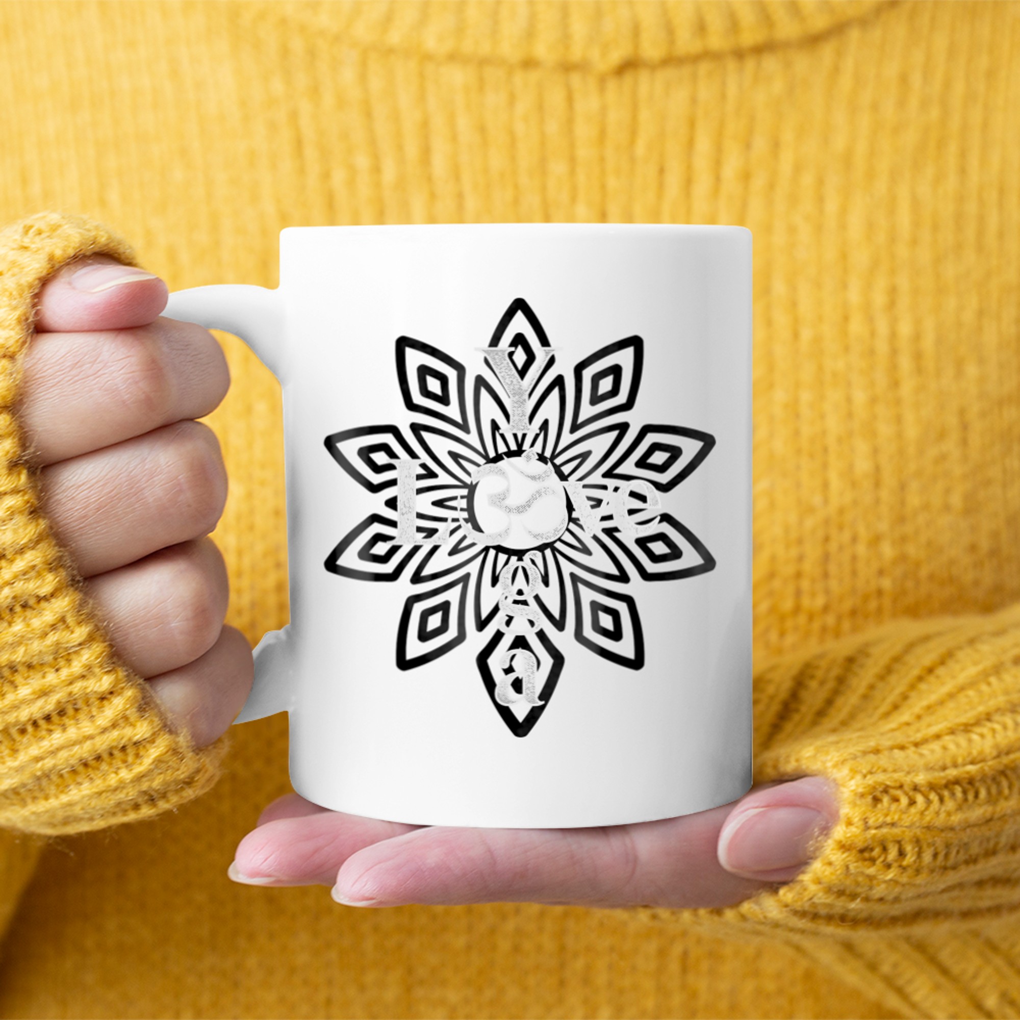 Yoga for Women or Men Om mug white