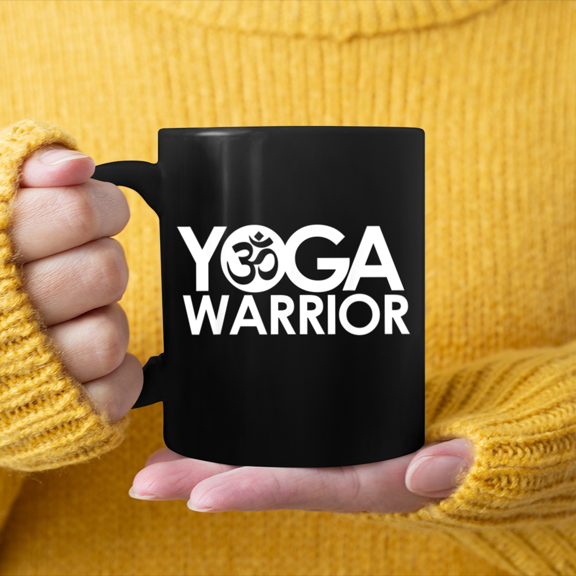 Yoga Warrior Om Symbol Yogi Yoga Quote mug black