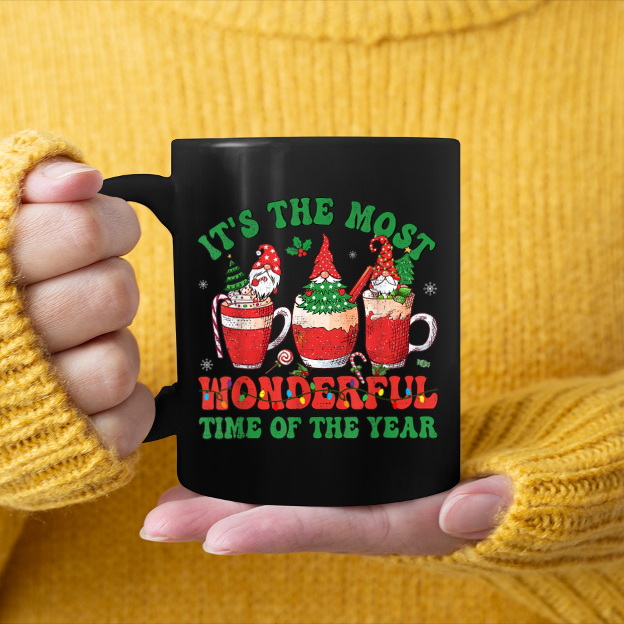 Christmas Coffee It's The Most Wonderful Time Of The Year (10) mug black