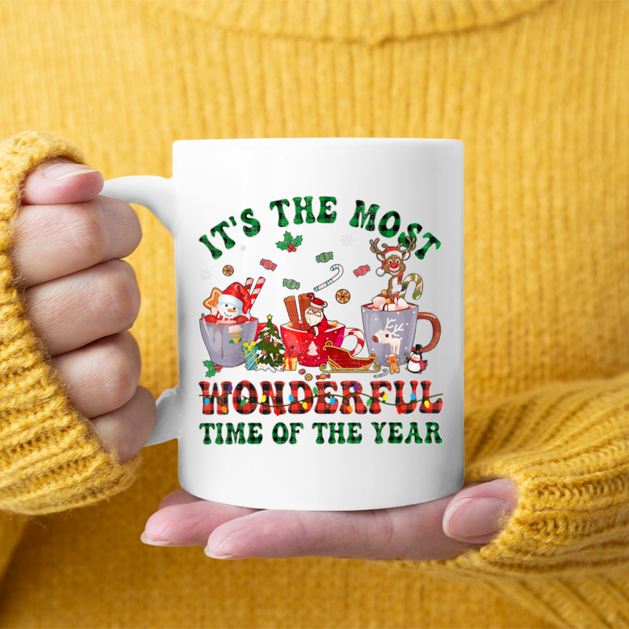 Christmas Coffee It's The Most Wonderful Time Of The Year (2) mug white