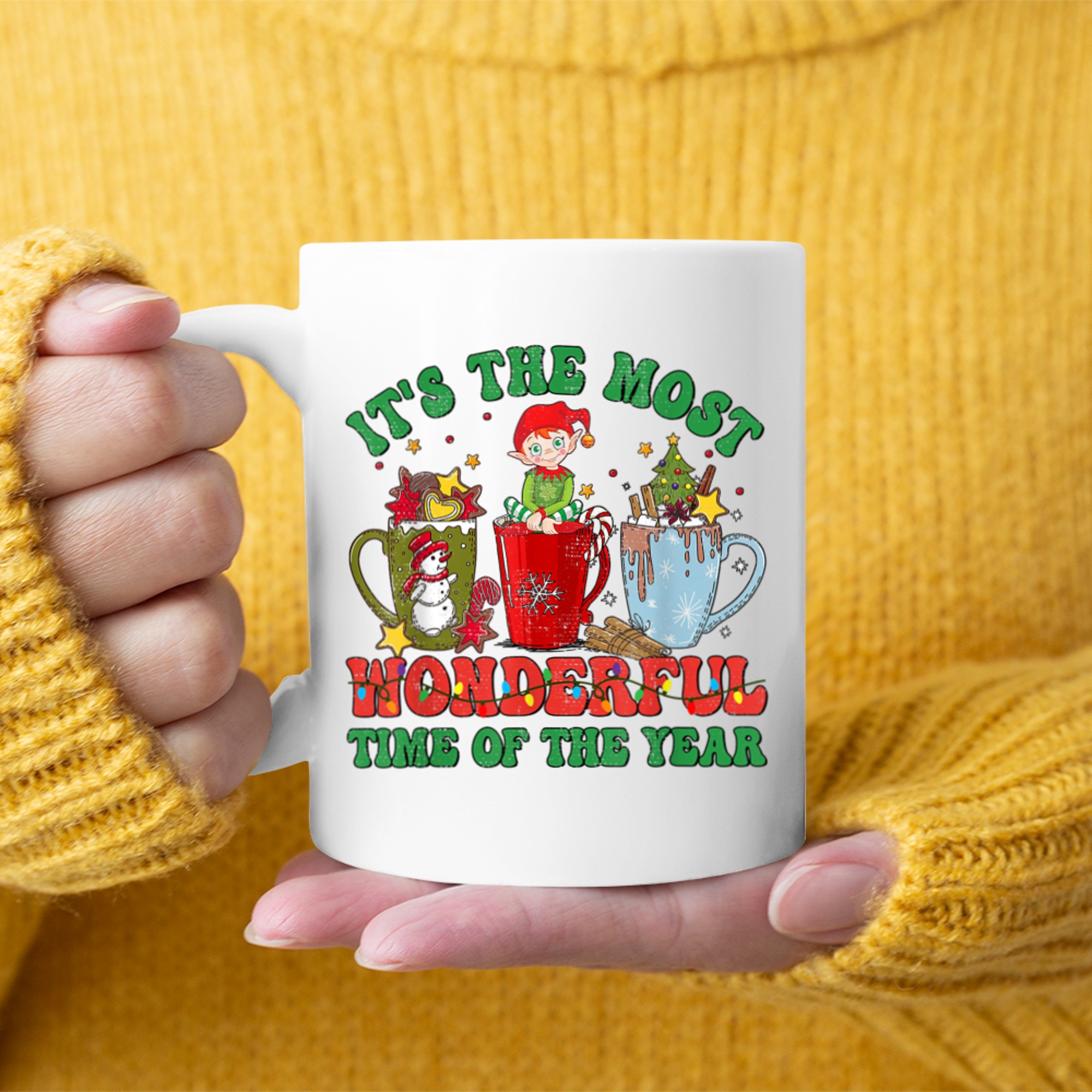 Christmas Coffee It's The Most Wonderful Time Of The Year (4) mug white