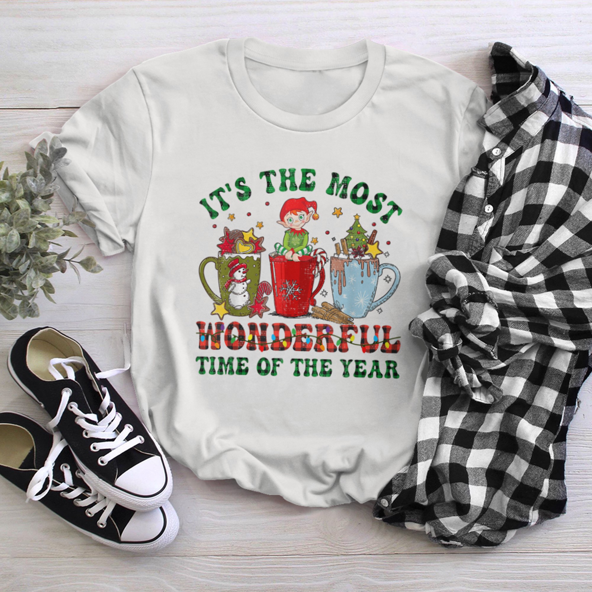 Christmas Coffee It's The Most Wonderful Time Of The Year (5) t-shirt White