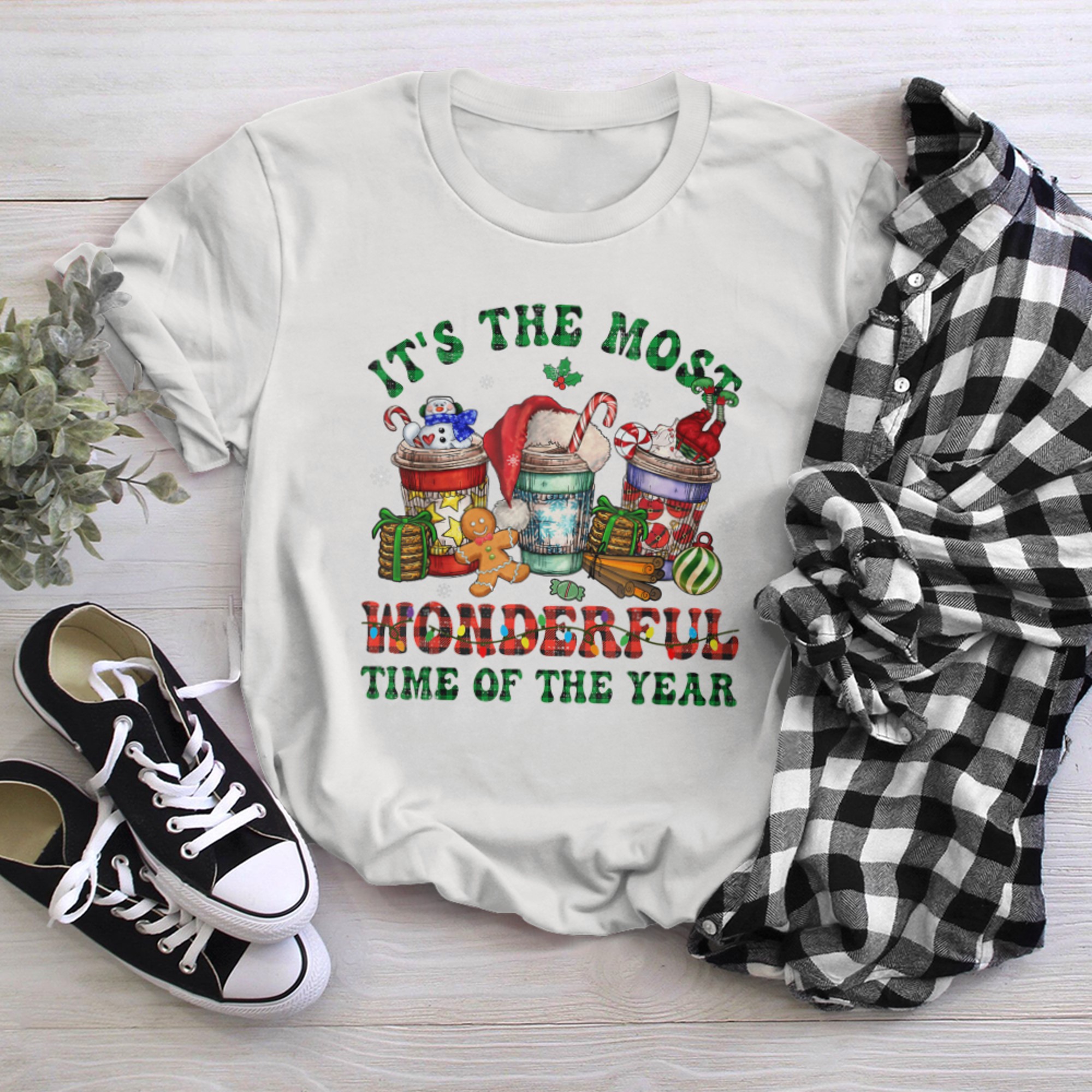 Christmas Coffee It's The Most Wonderful Time Of The Year (9) t-shirt White