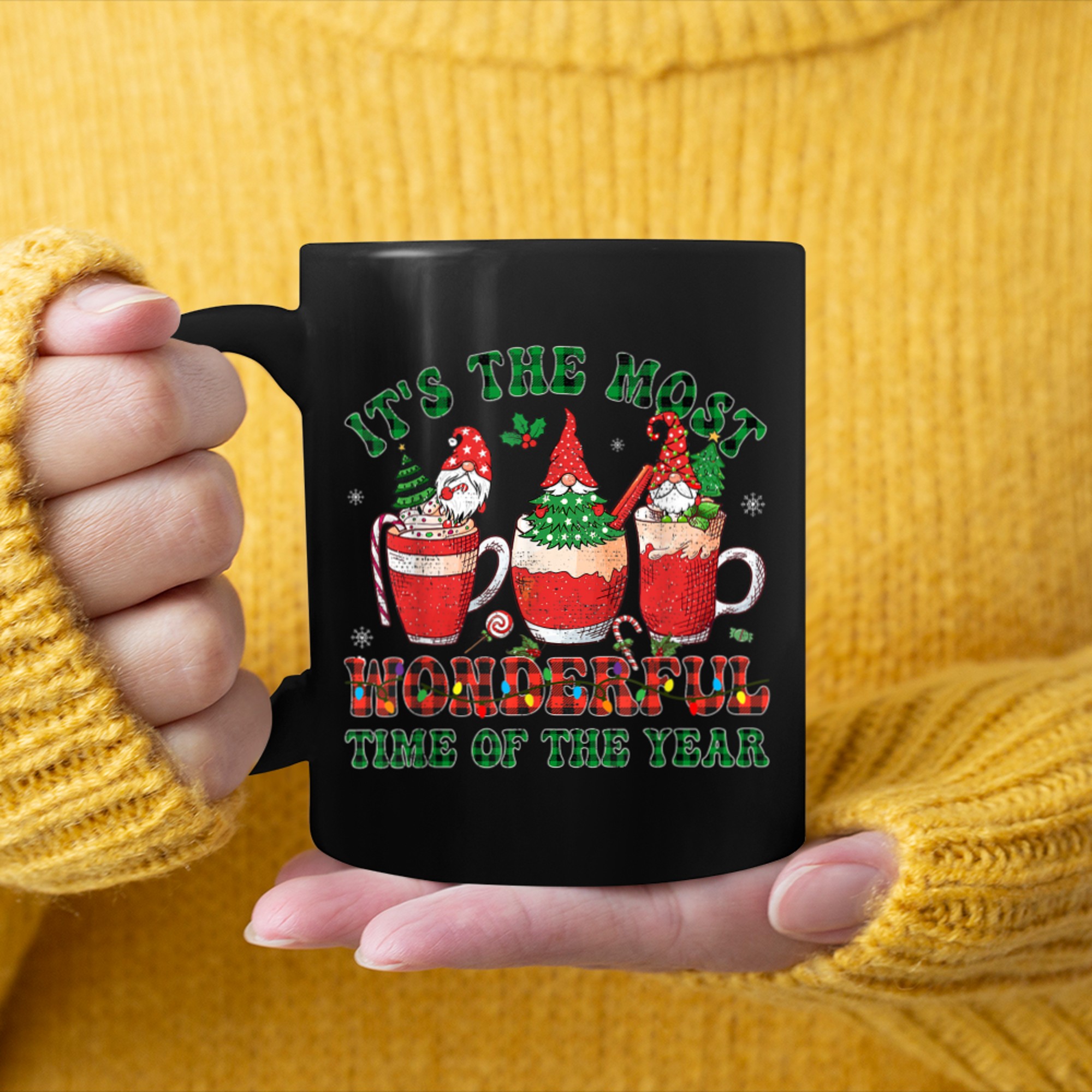 Christmas Coffee It's The Most Wonderful Time Of The Year mug black