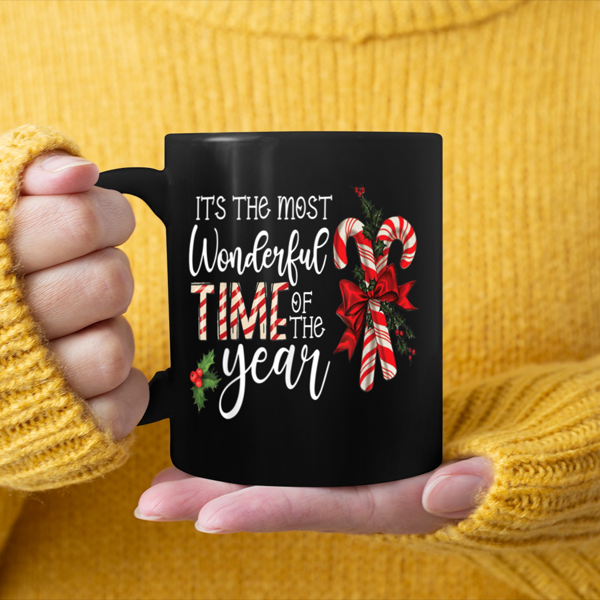 Christmas It's The Most Wonderful Time Of The Year Candy mug black