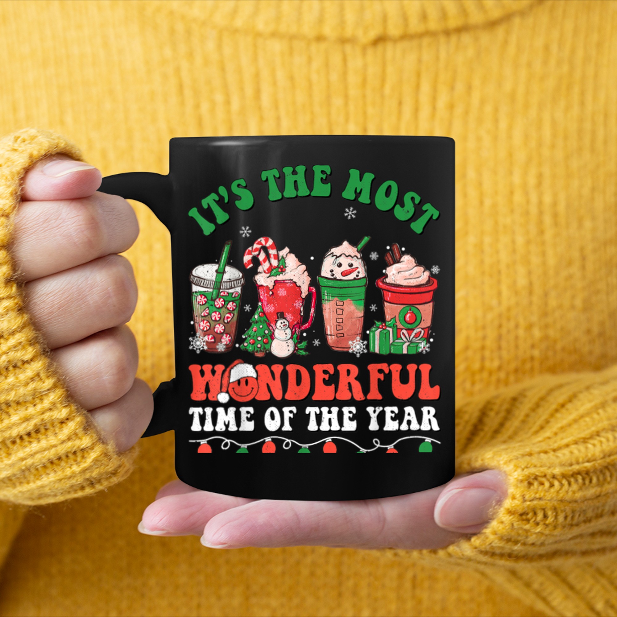 Christmas It's The Most Wonderful Time Of The Year Coffee mug black