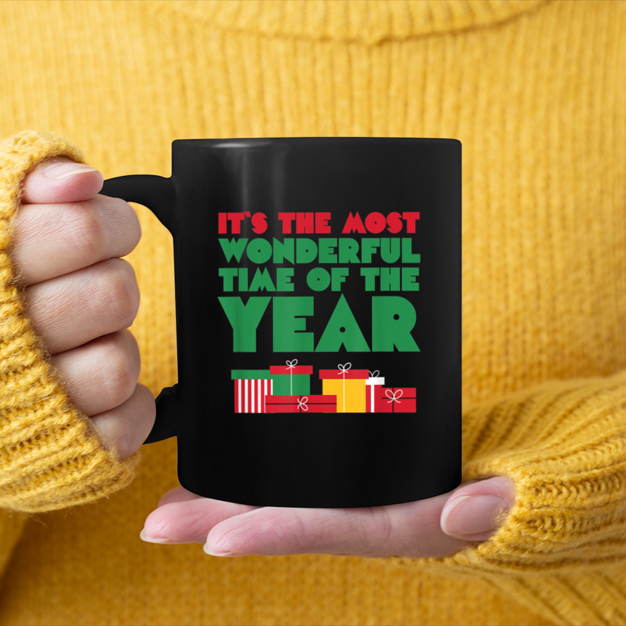 Christmas Its The Most Wonderful Time Of The Year mug black