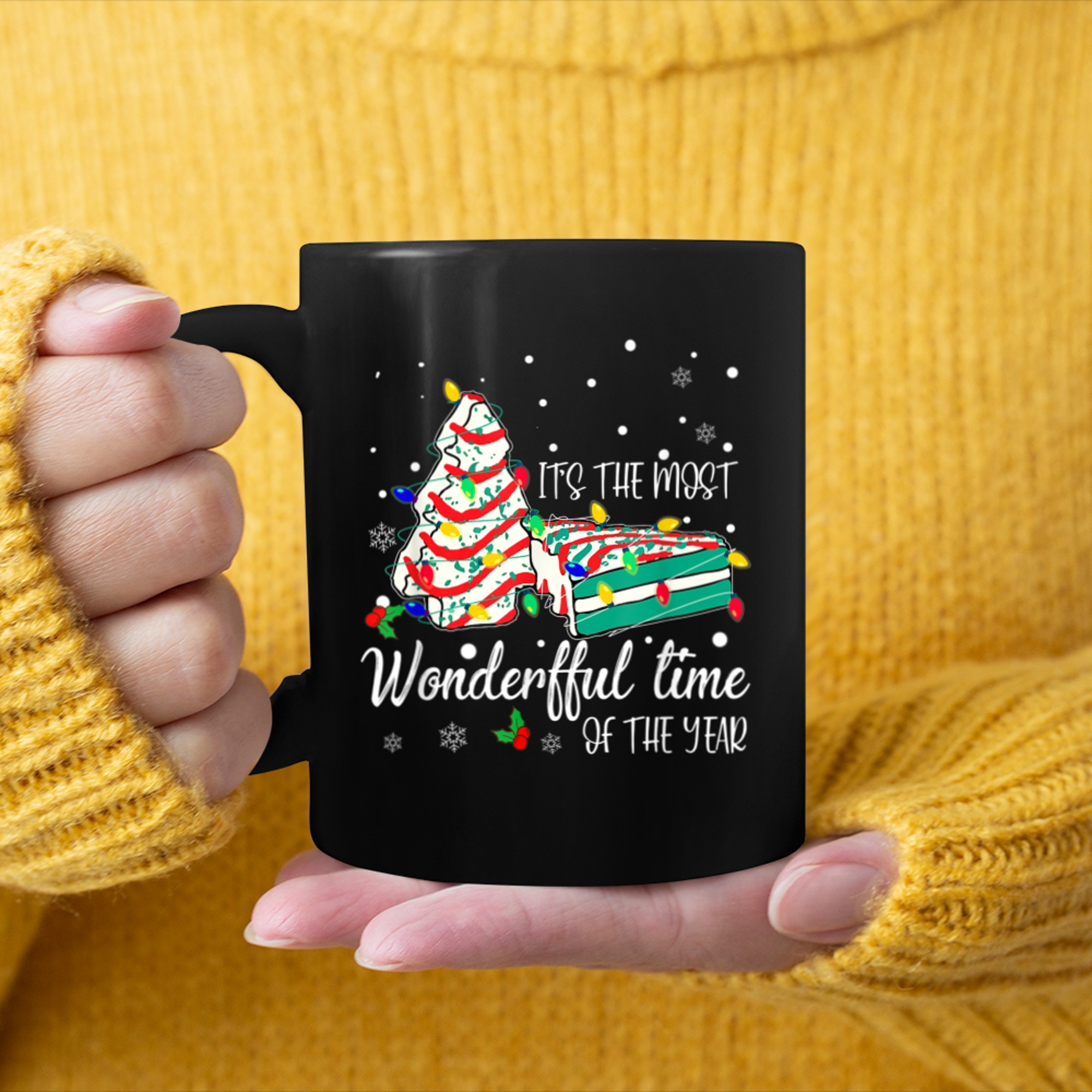 Christmas Tree Cakes it's the most wonderful time of year (1) mug black