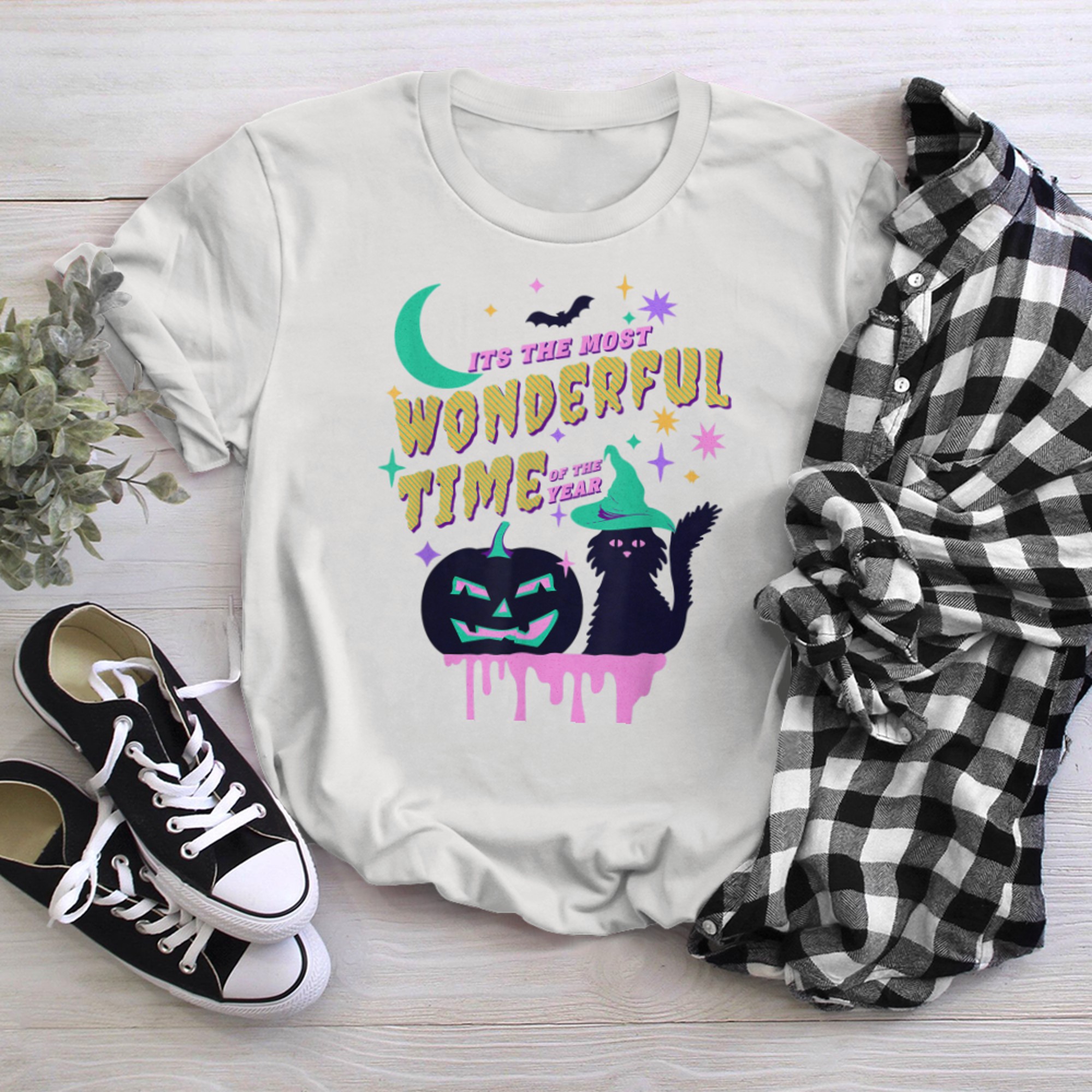 Cute It's the Most Wonderful Time Of the Year Cat Halloween t-shirt White