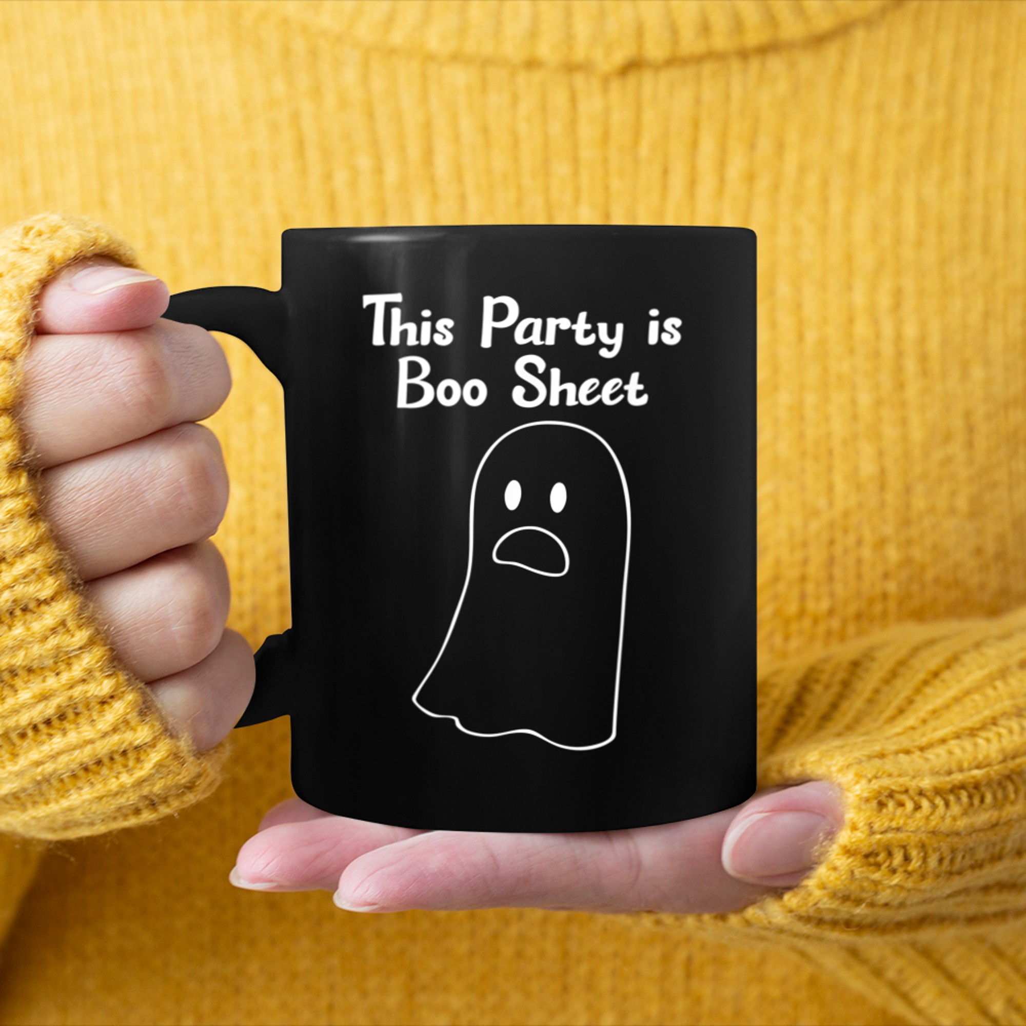 Funny Costume Party This is Boo Sheet Halloween Ghost mug black