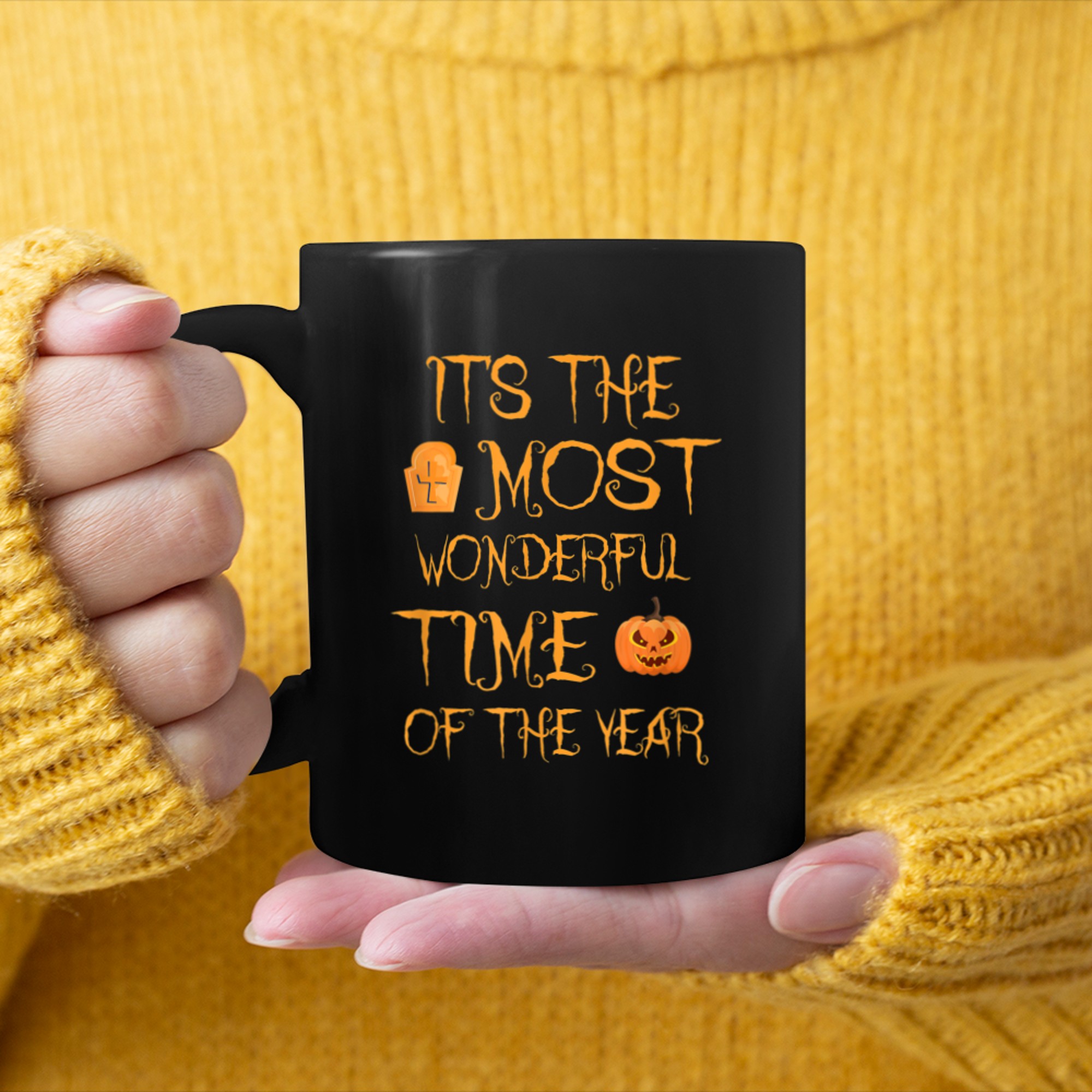 Funny Halloween It's the Most Wonderful Time Of The Year mug black