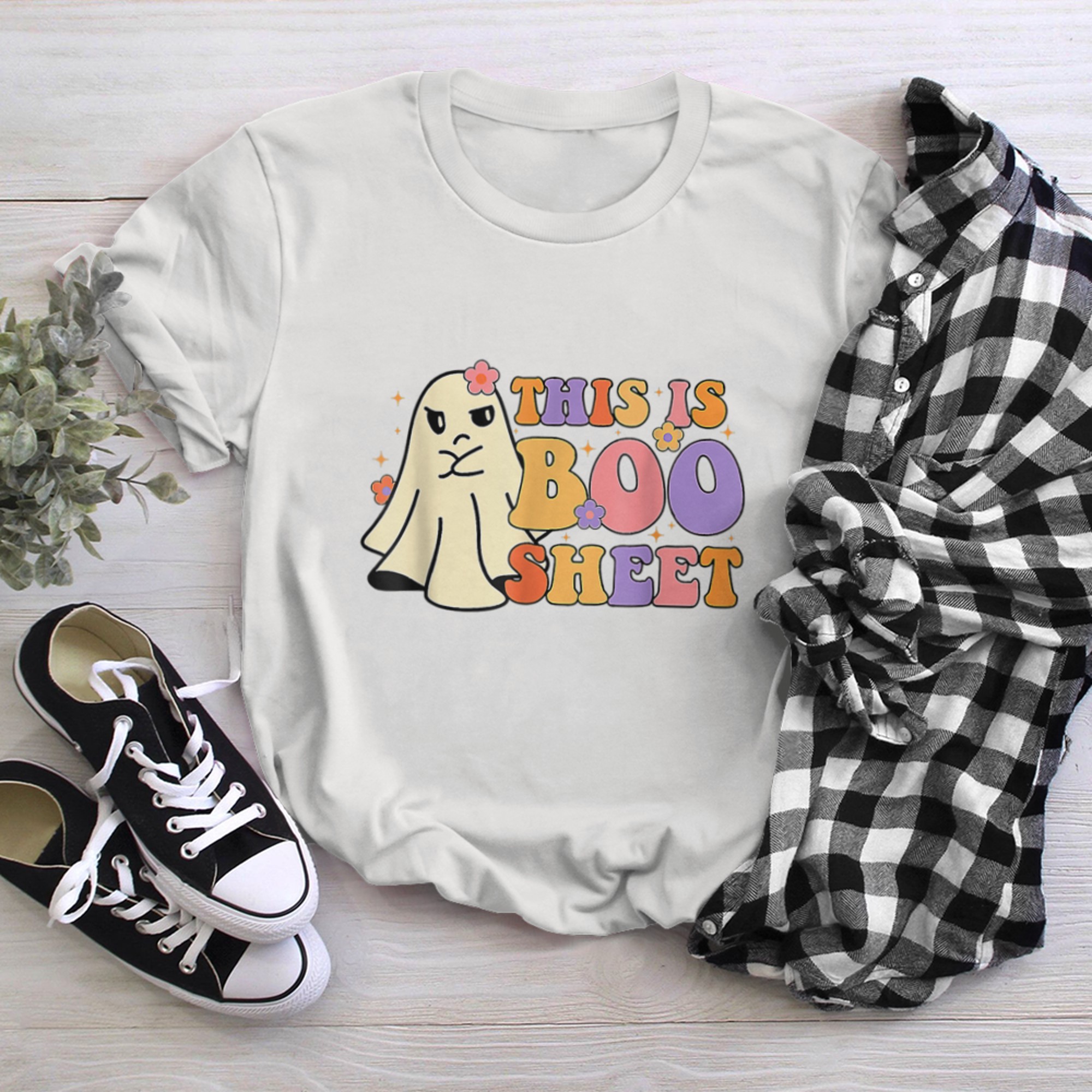 Ghost Costume Retro Halloween Funny This Is Boo Sheet t-shirt White