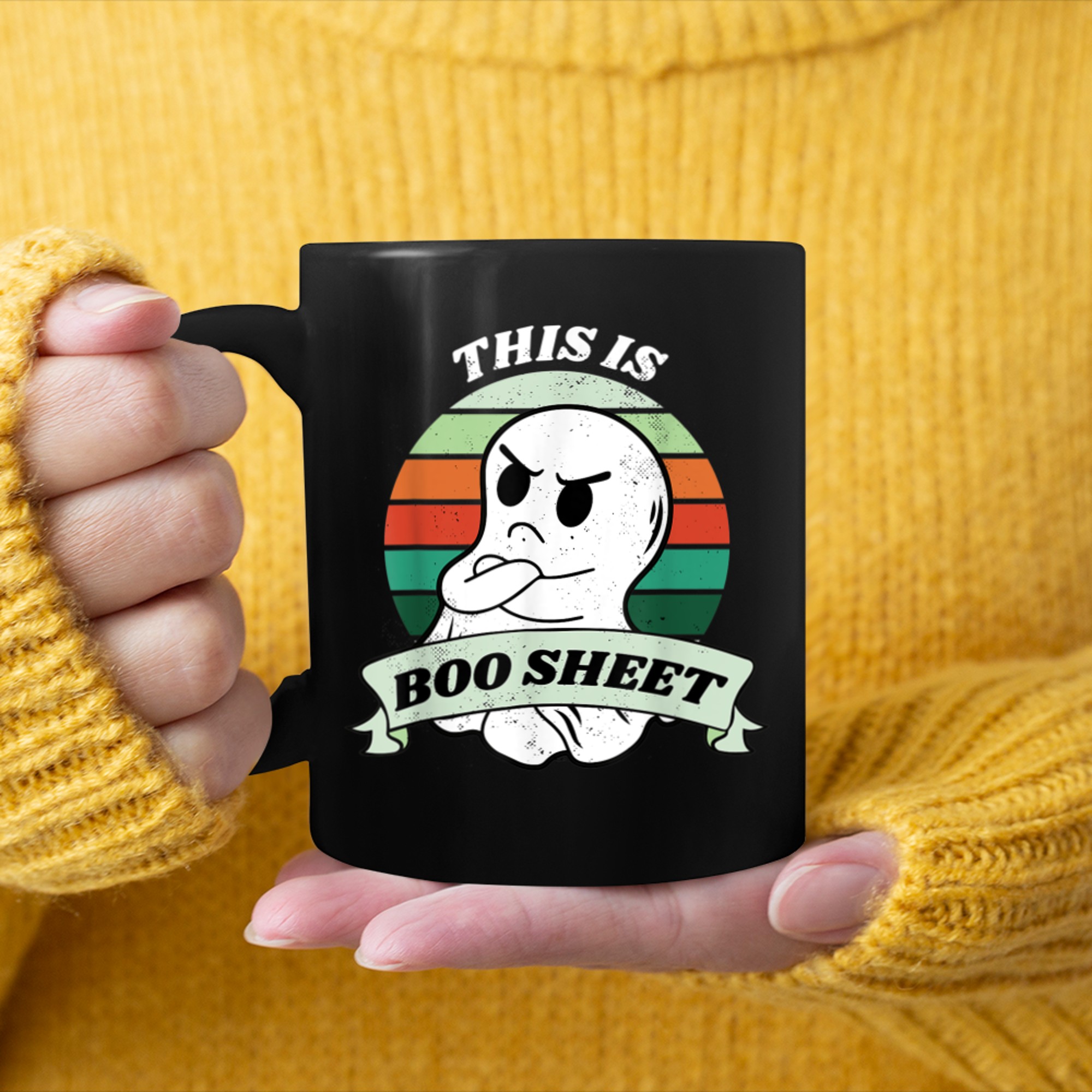 Halloween - This Is Boo Sheet Ghost Halloween Costume mug black