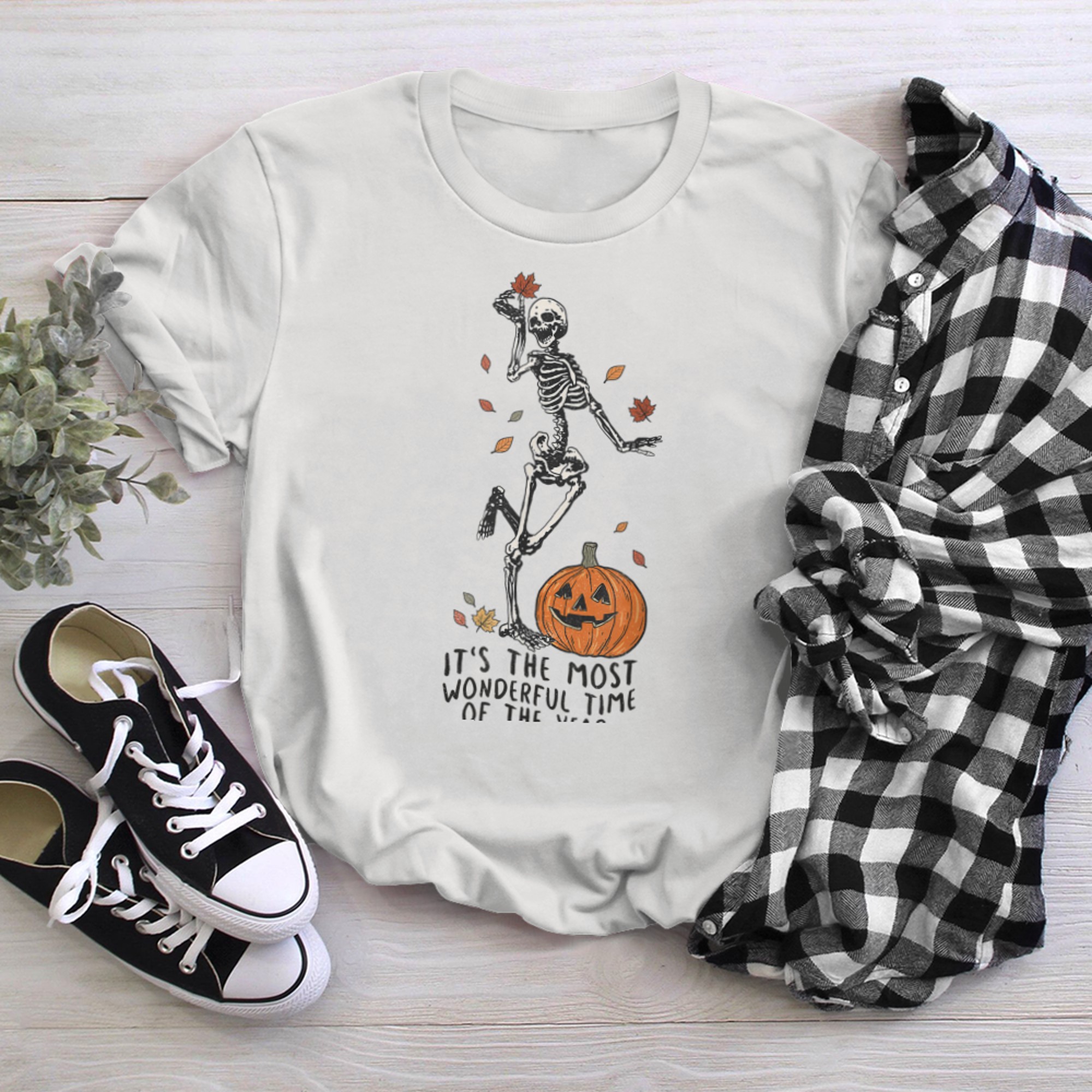 It s the most wonderful time of the year Halloween Skeleton t-shirt white