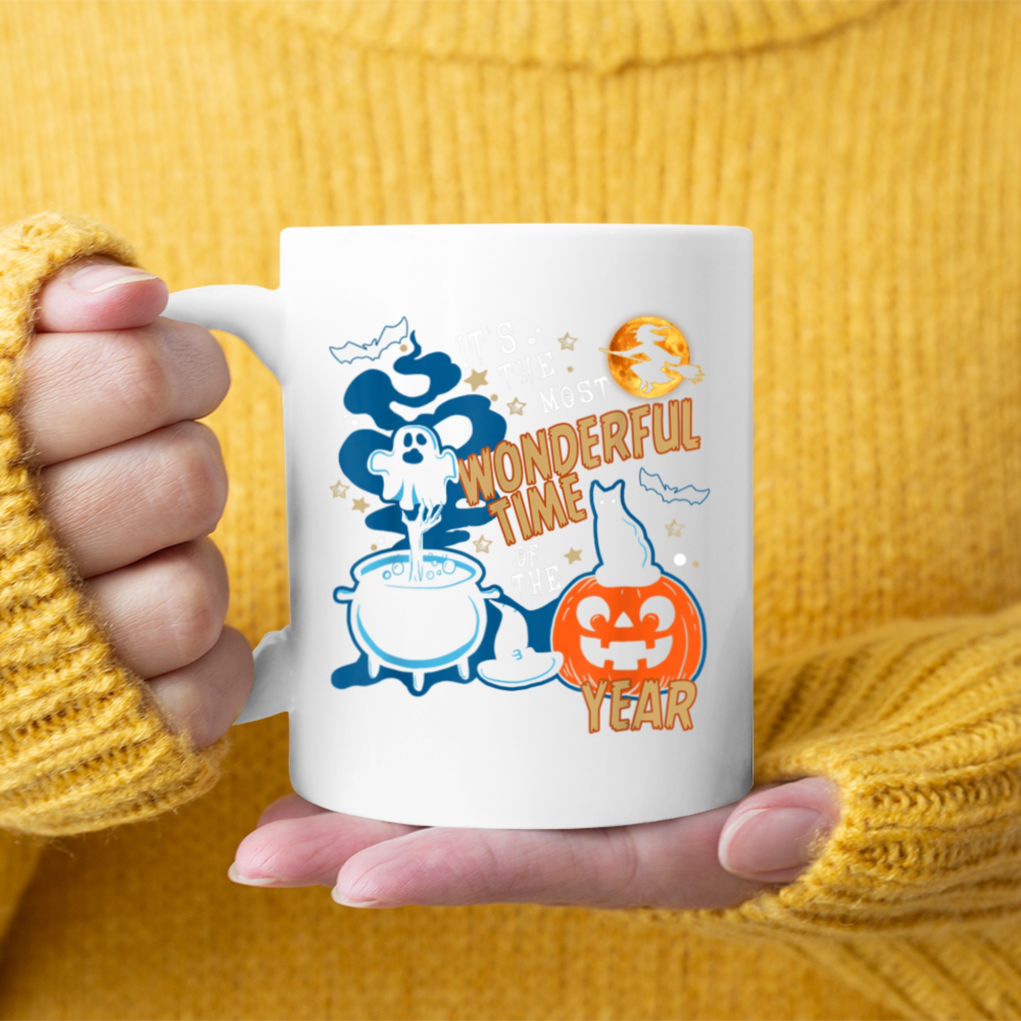 It's The Most Wonderful Time Of The Year Black Cat Halloween (17) mug white